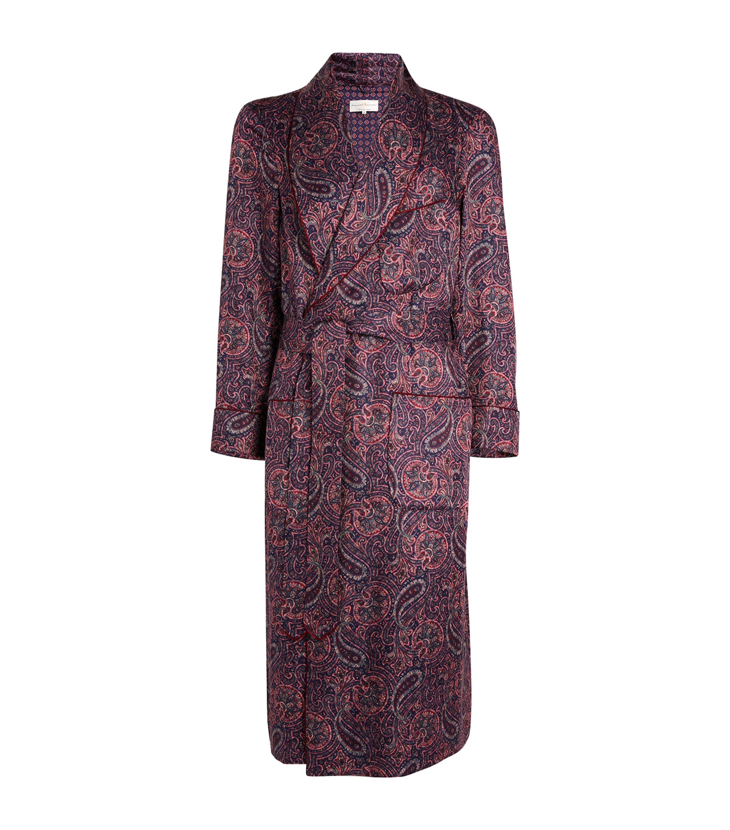 Shop Daniel Hanson Silk Paisley Print Robe