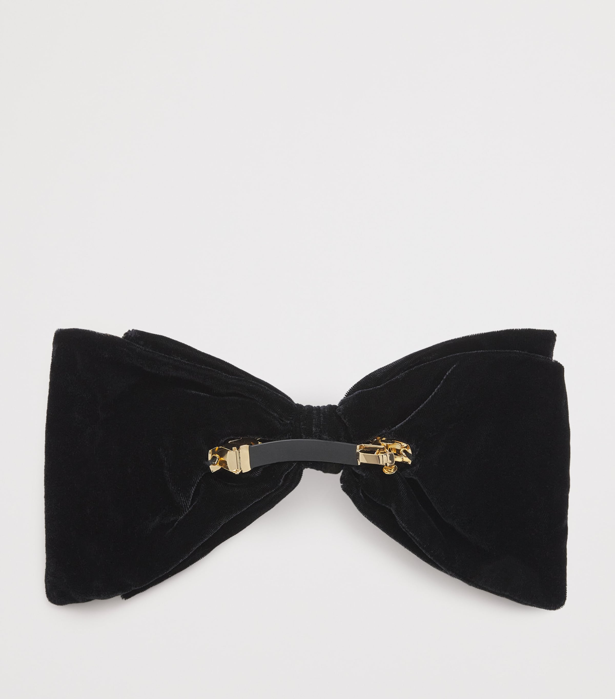Velvet Bow Hair Clip BLACK Image 2