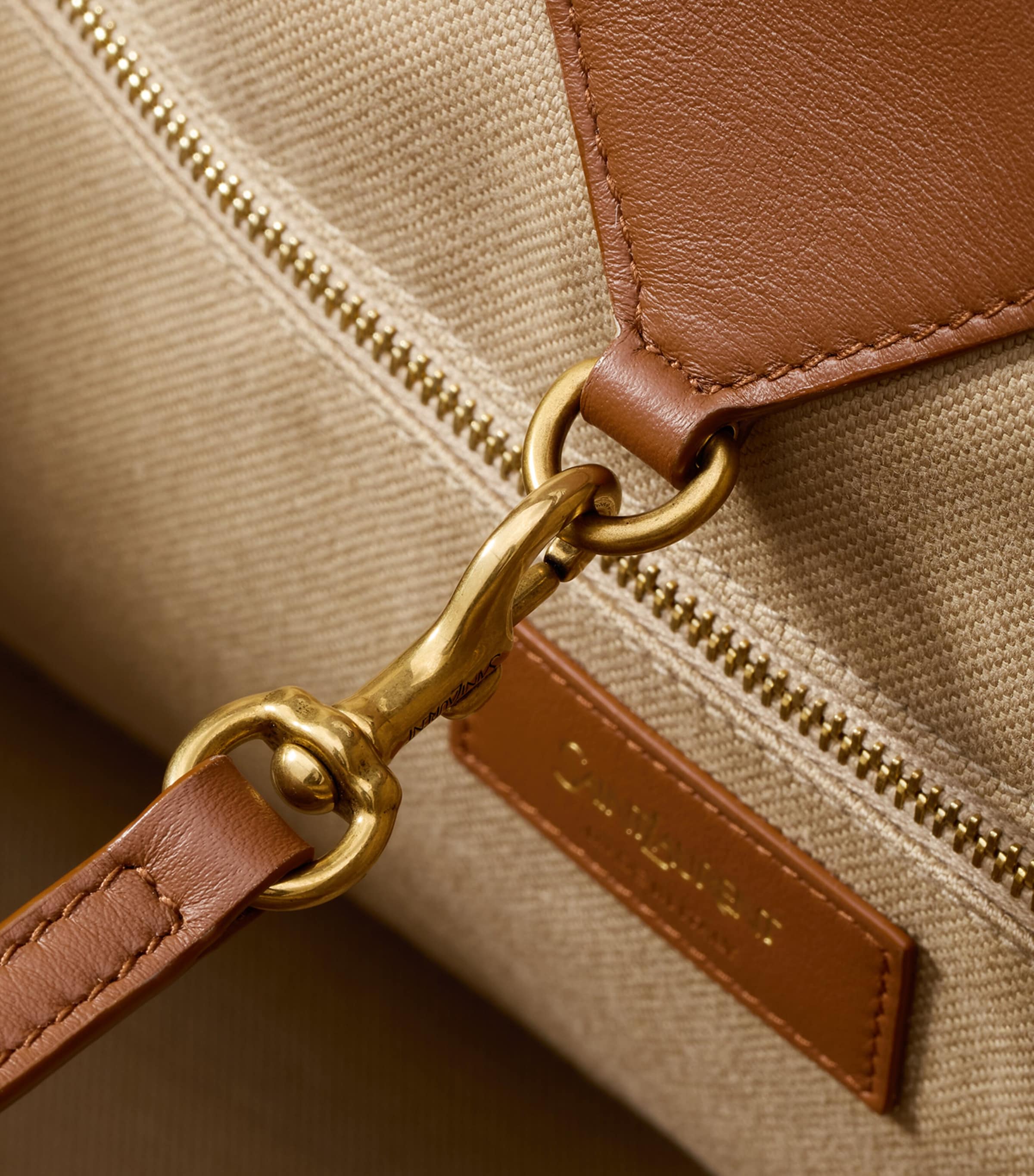 Canvas Leather-Trim Y Tote Bag 9856 Image 5