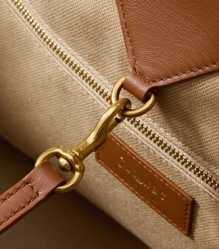 Canvas Leather-Trim Y Tote Bag 9856 Image 5