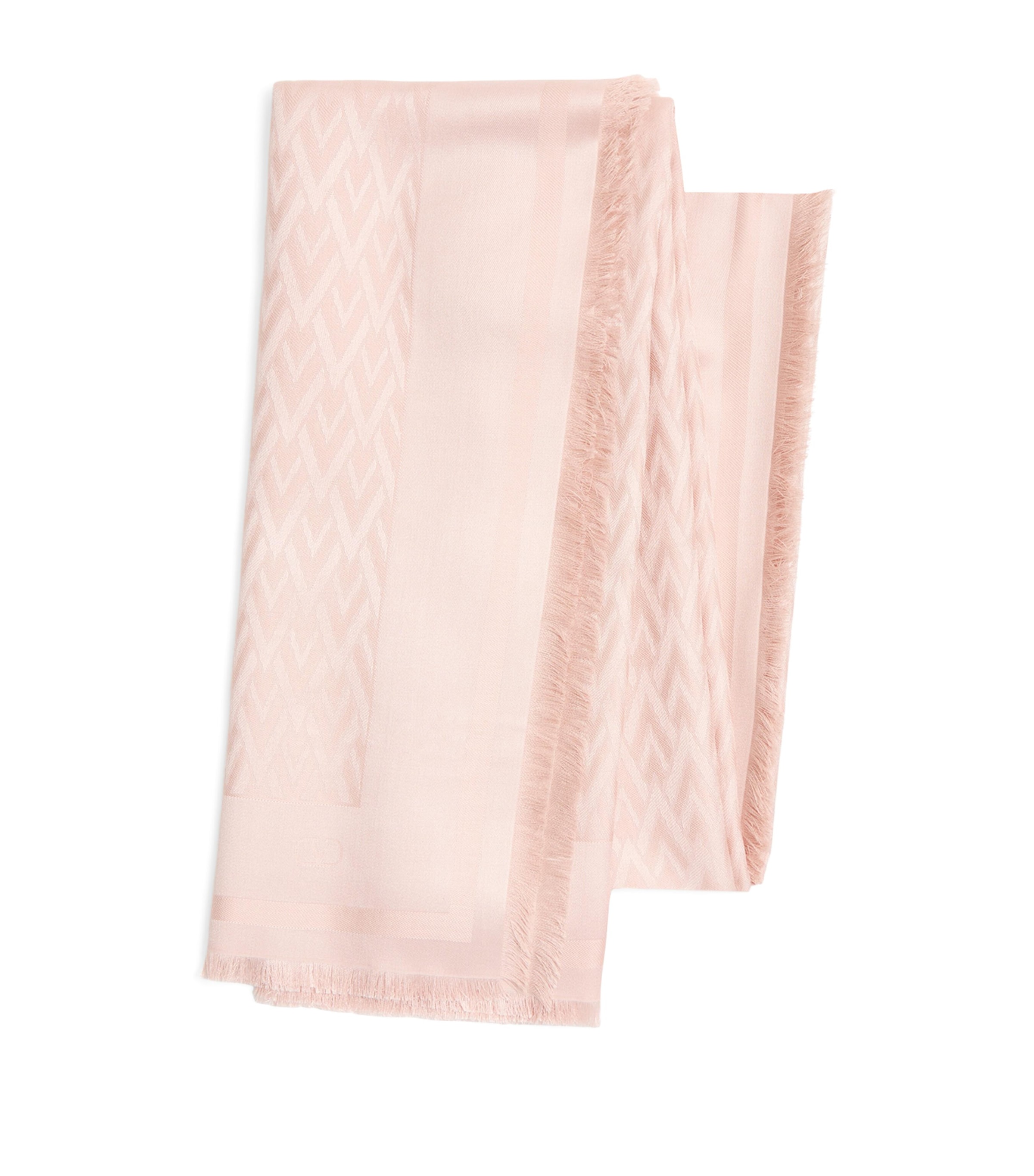 Valentino Garavani Toute La V Wool And Silk Shawl Woman Rose Mist Uni In Pink