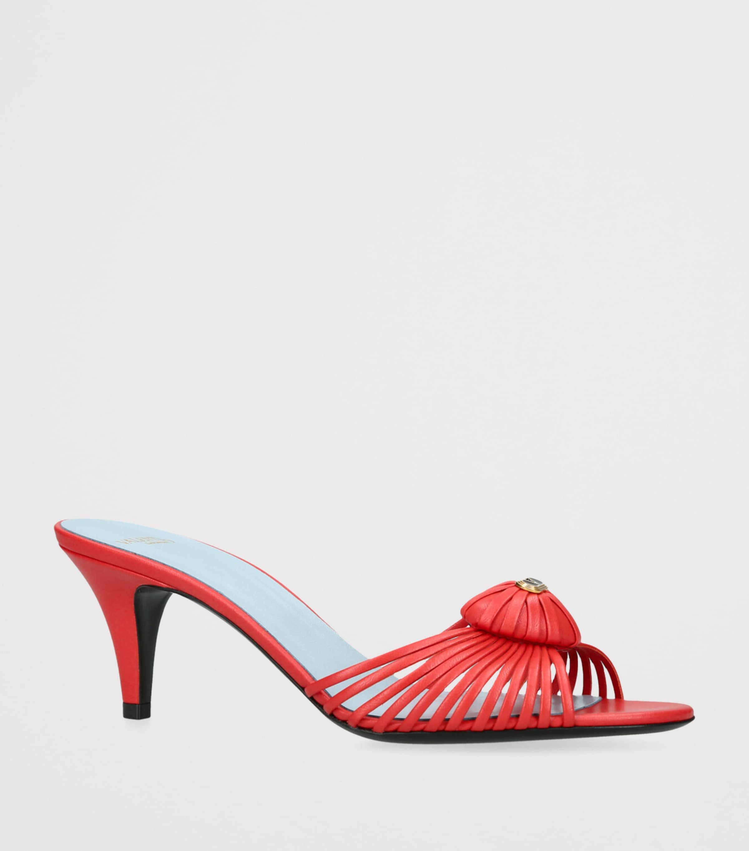 Valentino Garavani Leather Royal Heeled Mules 65 Red Image 3