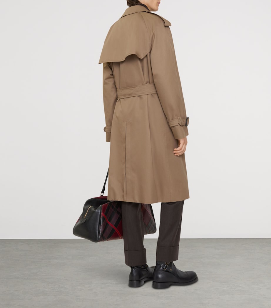 Long Gabardine Chestwood Trench Coat CLAY BROWN Image 5