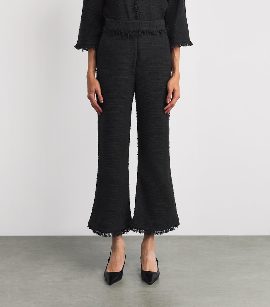 Cotton-Blend Mafaldana Trousers 050 BLACK Image 3