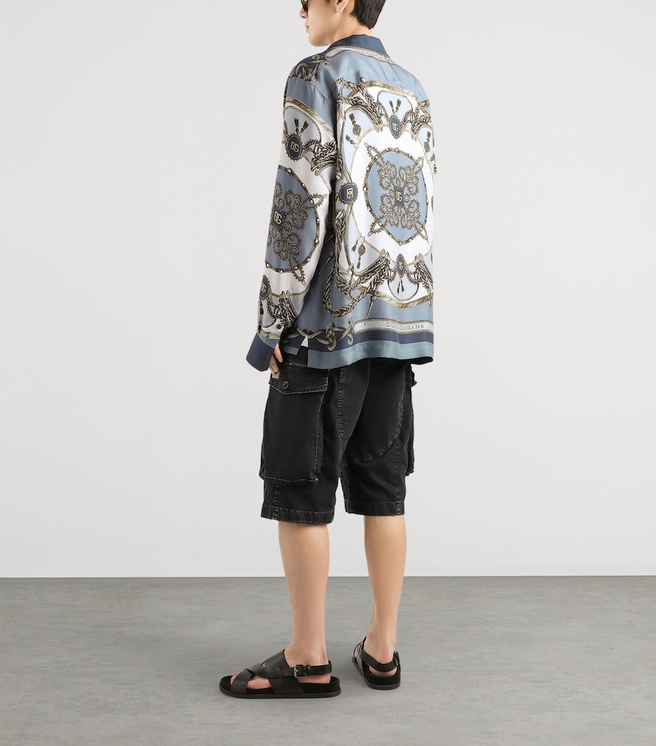 Dolce&Gabbana Mens Silk Cargo Print Shirt Corde/nappe F. Image 3