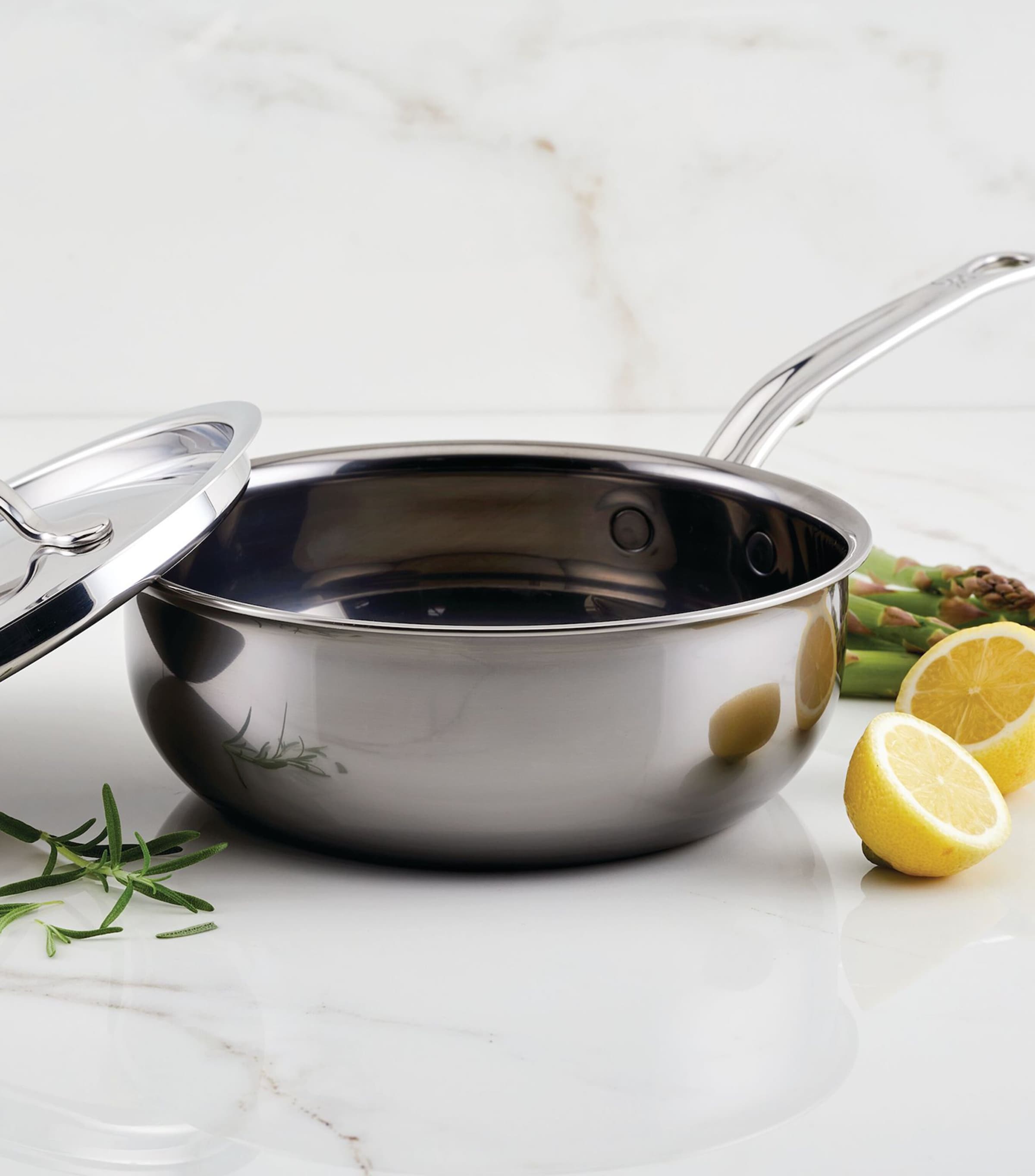 Hestan Stainless Steel NanoBond Saucepan with Lid (22cm) Silver Image 2