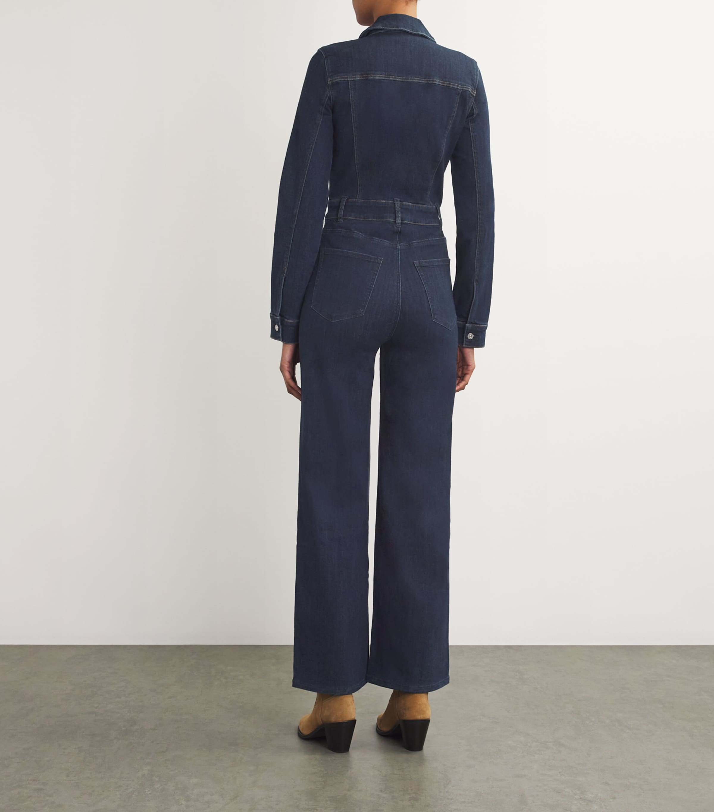 PAIGE Womens Denim Sasha Jumpsuit Peregrine Image 3