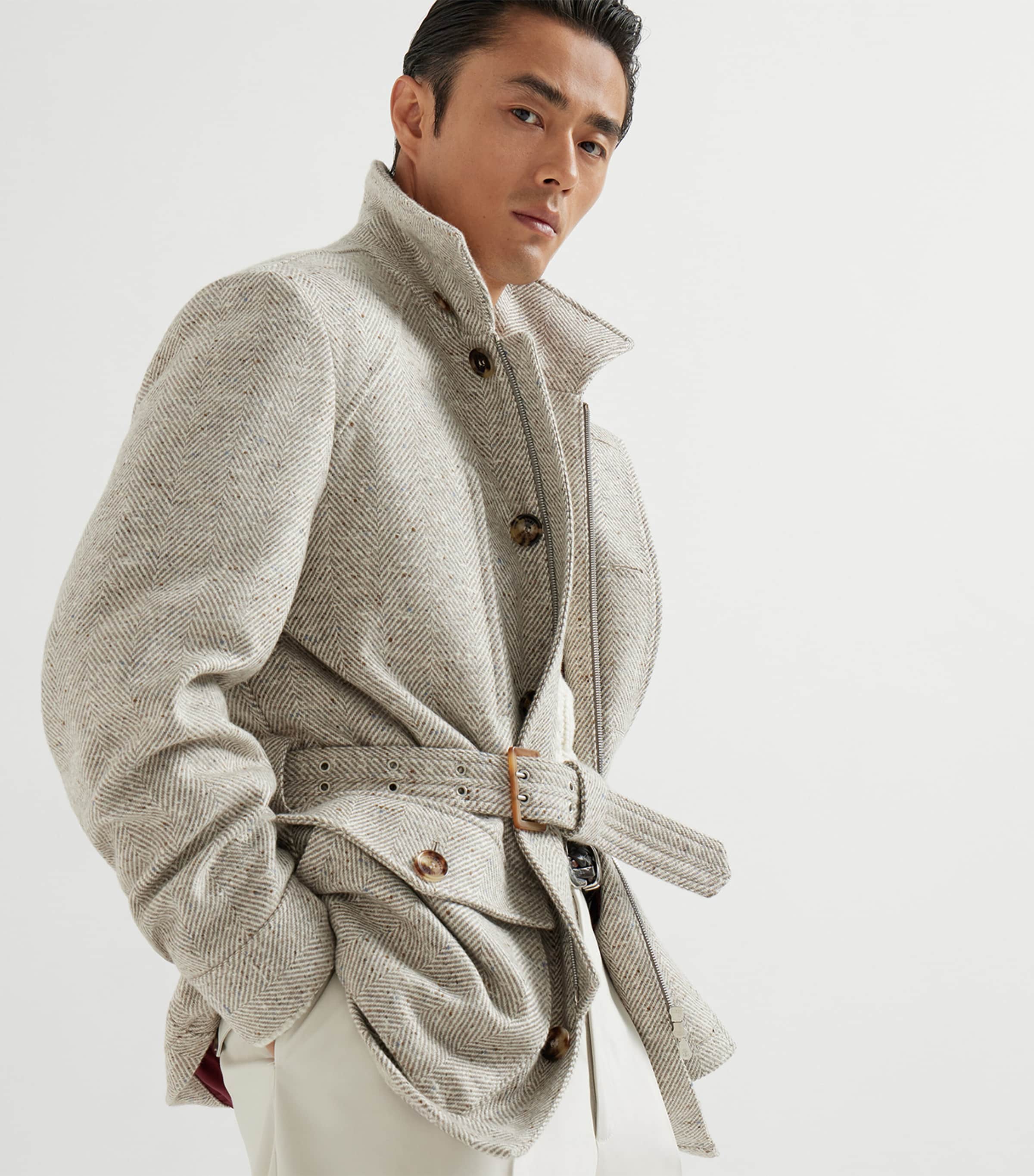 Cashmere Herringbone Safari Jacket CSD26 Image 4