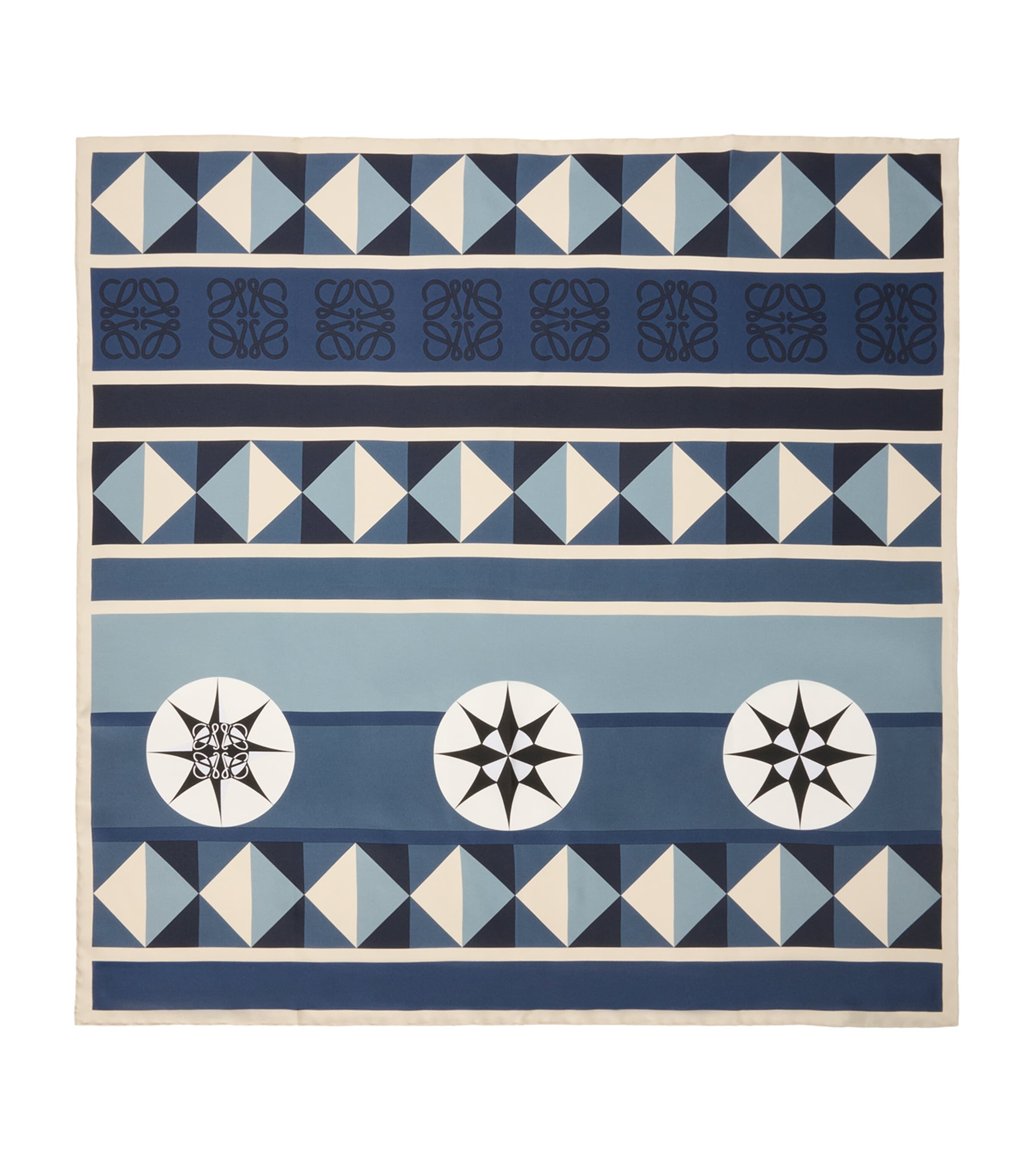 Loewe X Paula's Ibiza Silk Geometric Jacquard Scarf