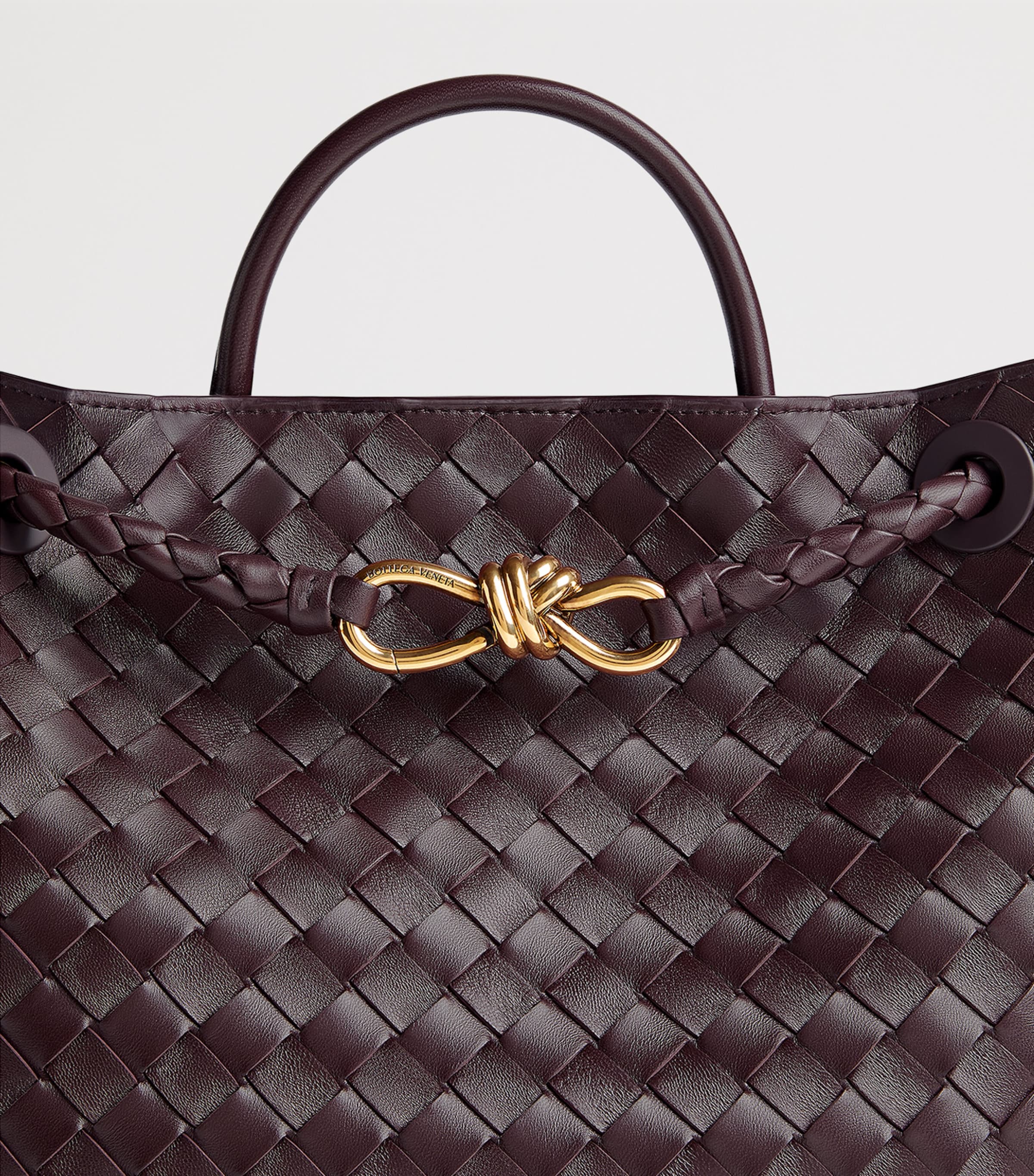 Small Intrecciato Leather Andiamo Top-Handle Bag 2265 Image 7