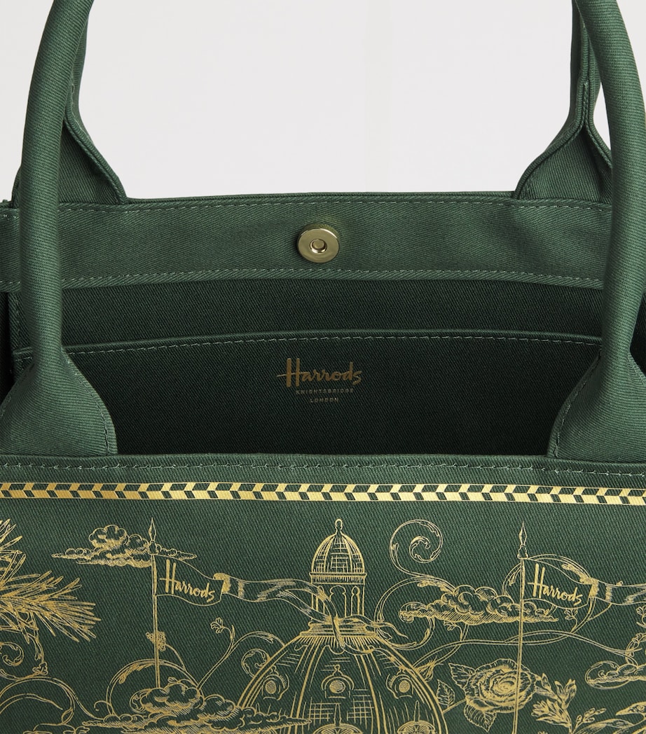 Harrods Building Print Tote Bag Harrods Green Image 5