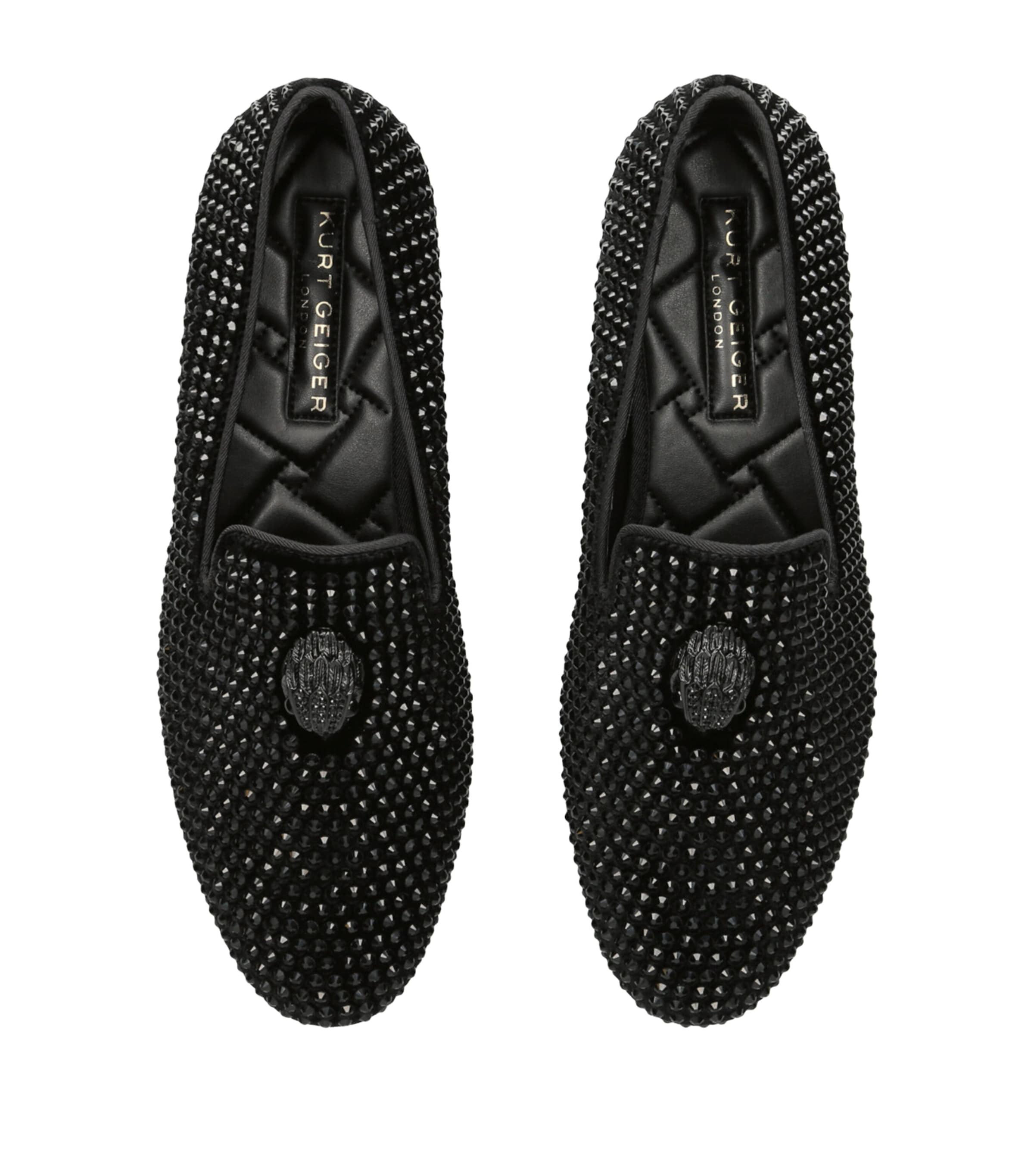 Kurt Geiger London Black Embellished Ace Stud Loafers 