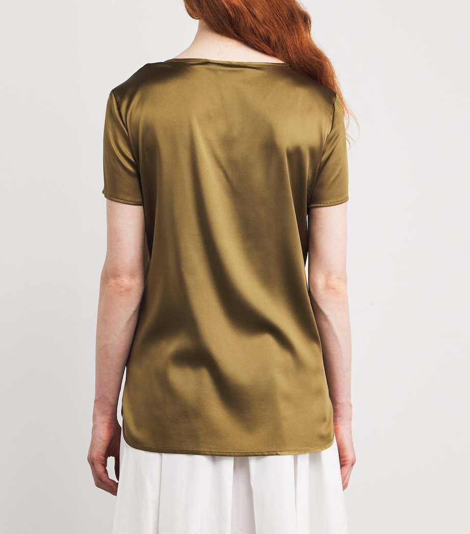 Silk T-Shirt OLIVE GREEN Image 4