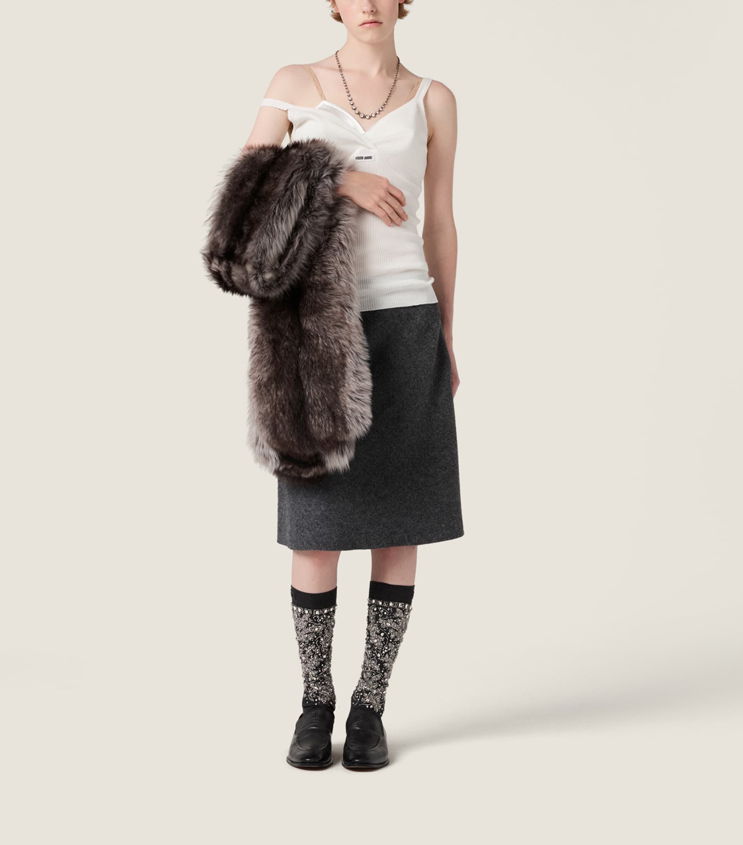 Cotton Knitted Logo Tank Top F0009 Image 2