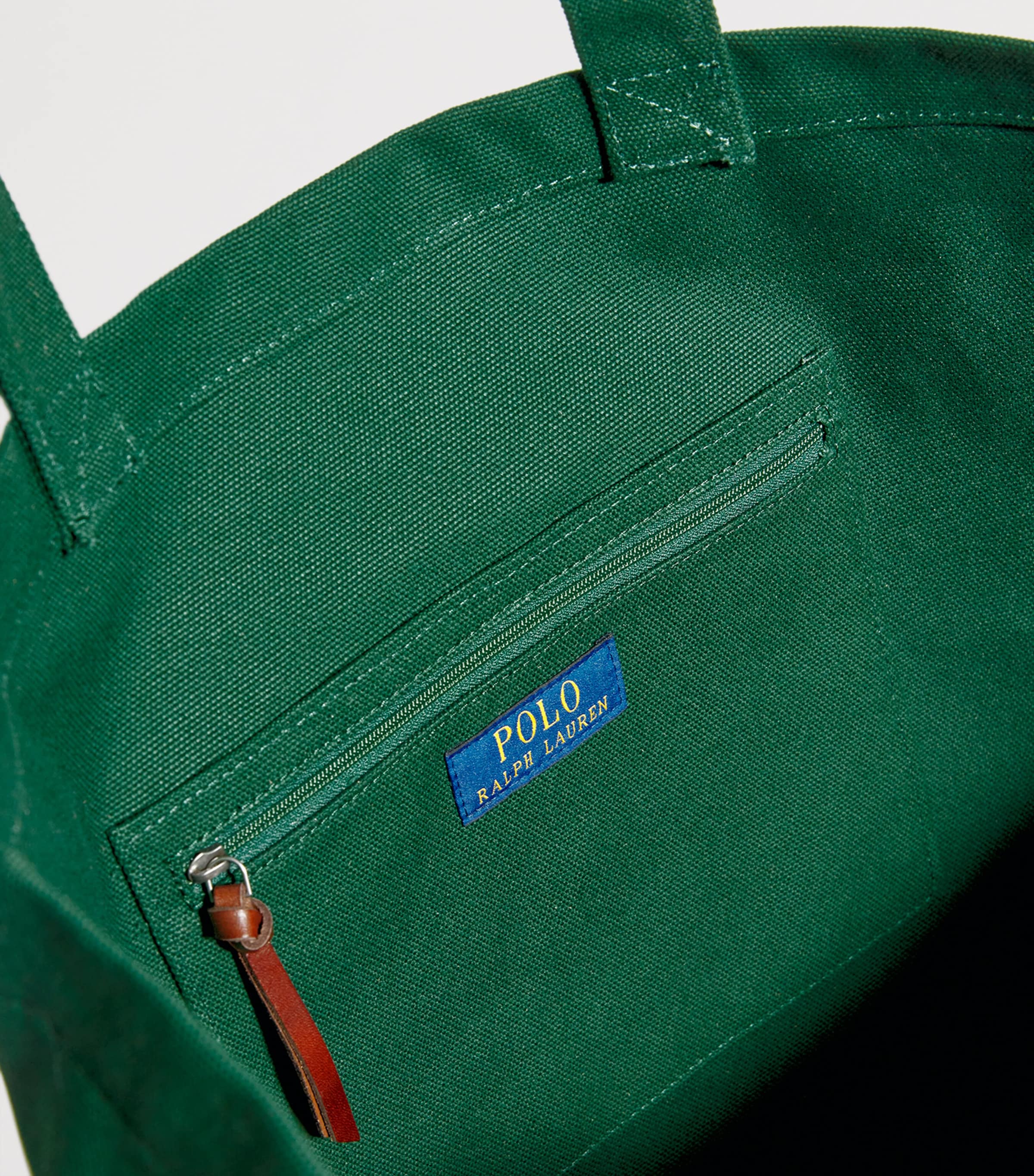 Cotton Logo Tote Bag GREEN Image 4
