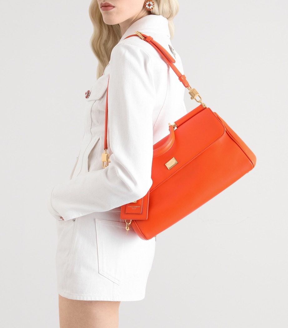 Dolce&Gabbana Leather My Sicily Top-Handle Bag Orange Image 2