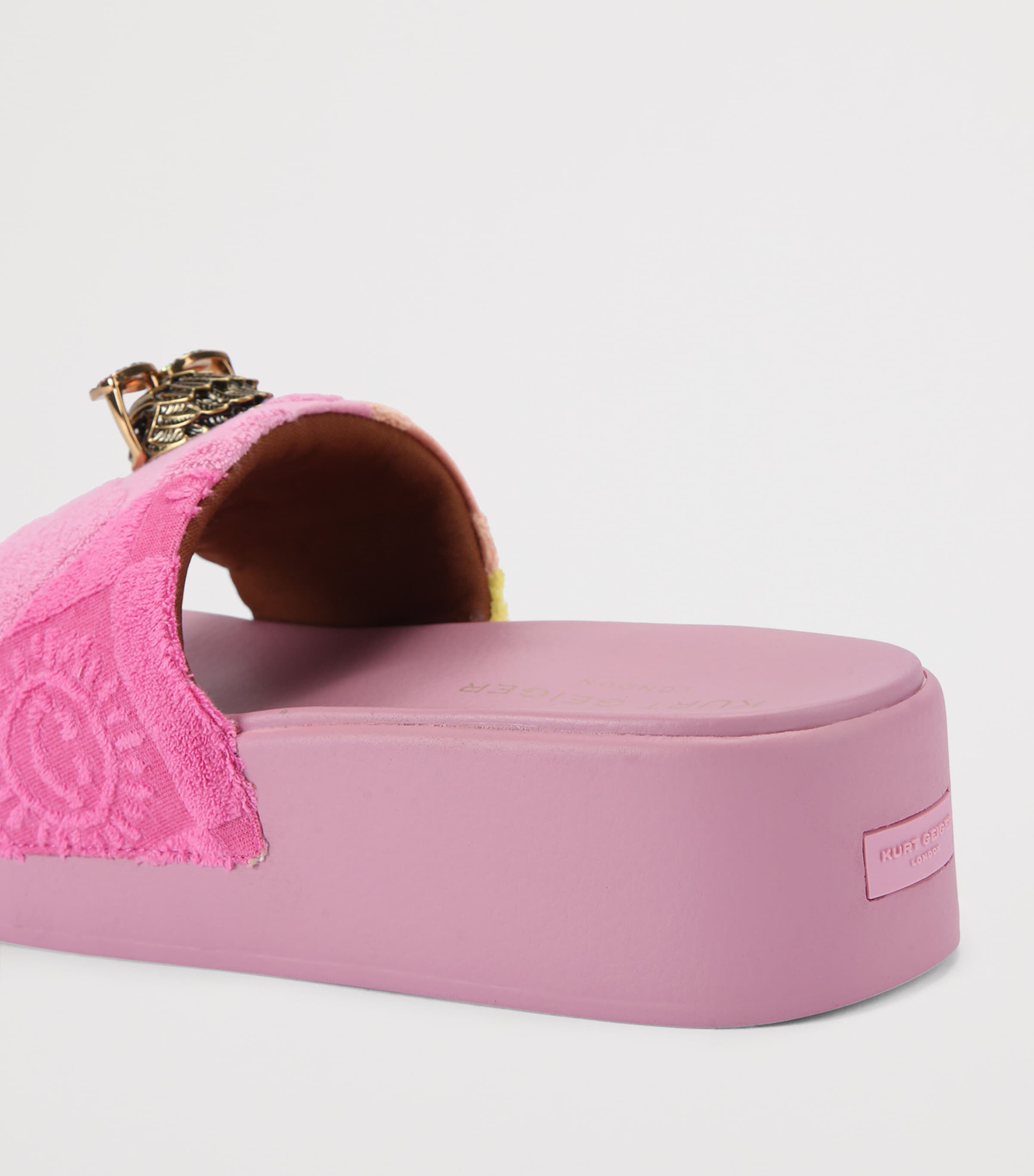 Kurt Geiger London Meena Eagle Platform Slides Pink Image 3