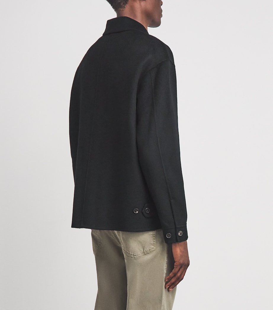 FRAME Mens Double-Face Wool Bomber Jacket Blk Black Image 5