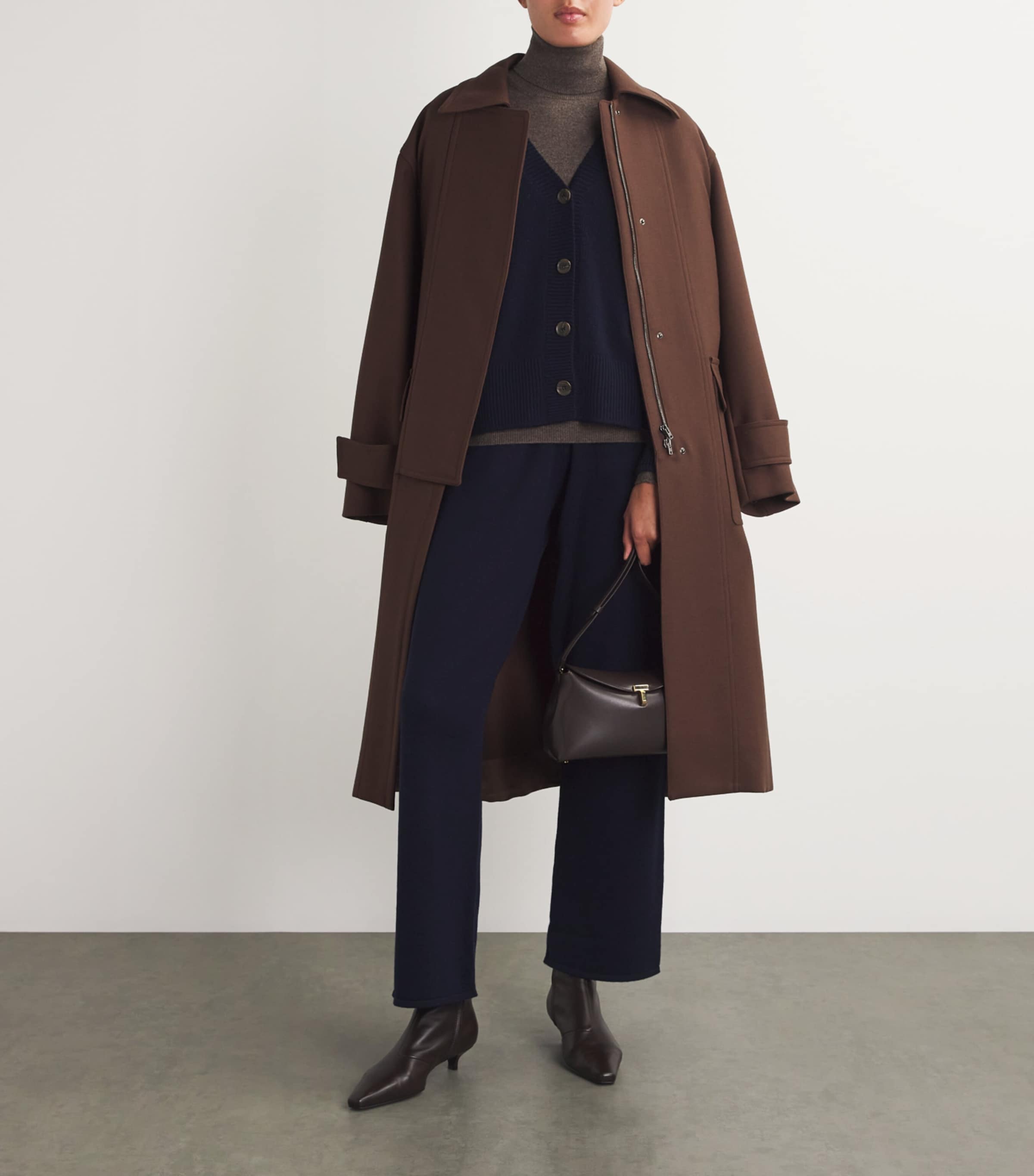 Cashmere Boxy Cardigan T&D NAVY Image 2