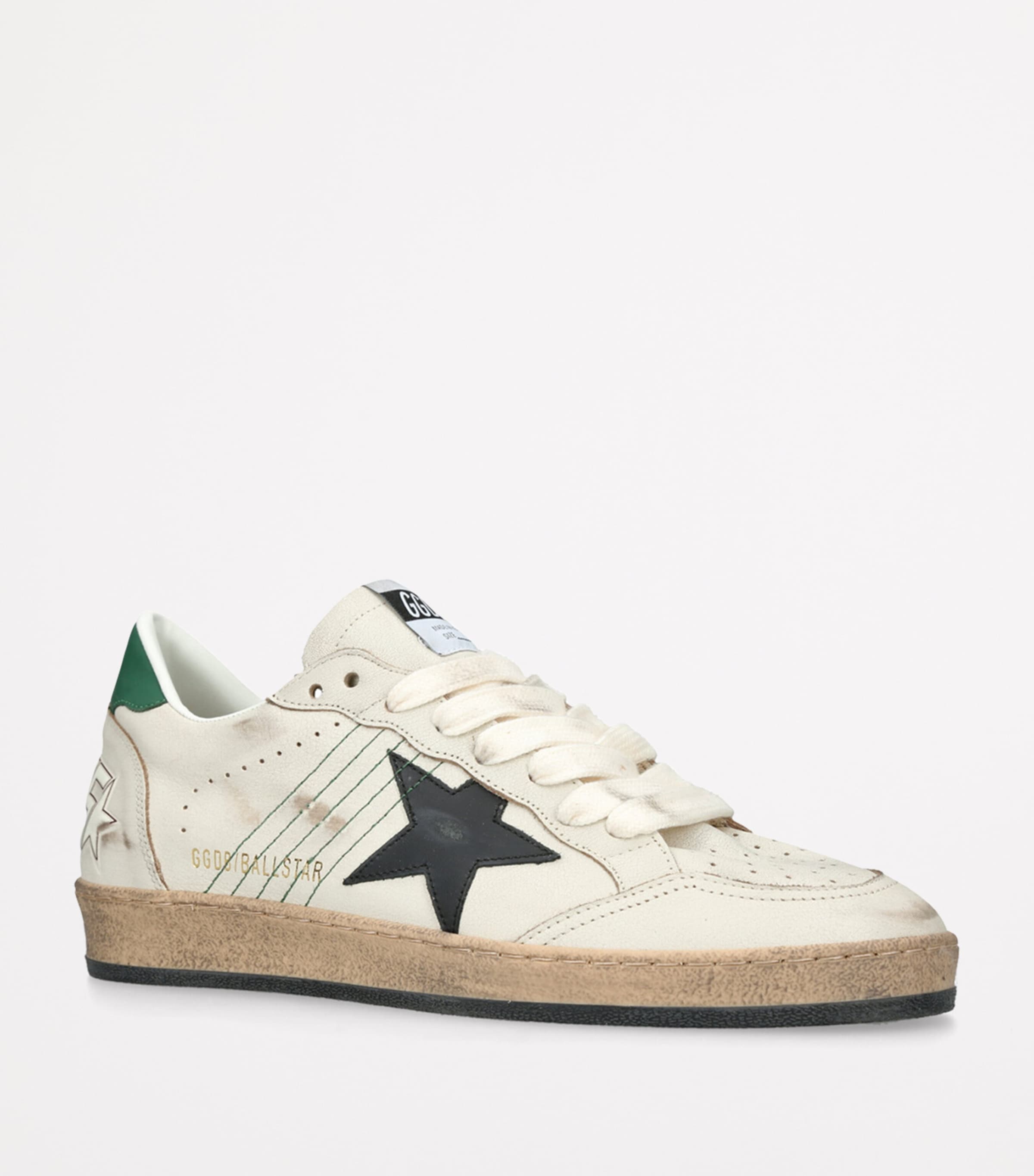 Leather Ballstar Sneakers WHITE/BLK Image 3