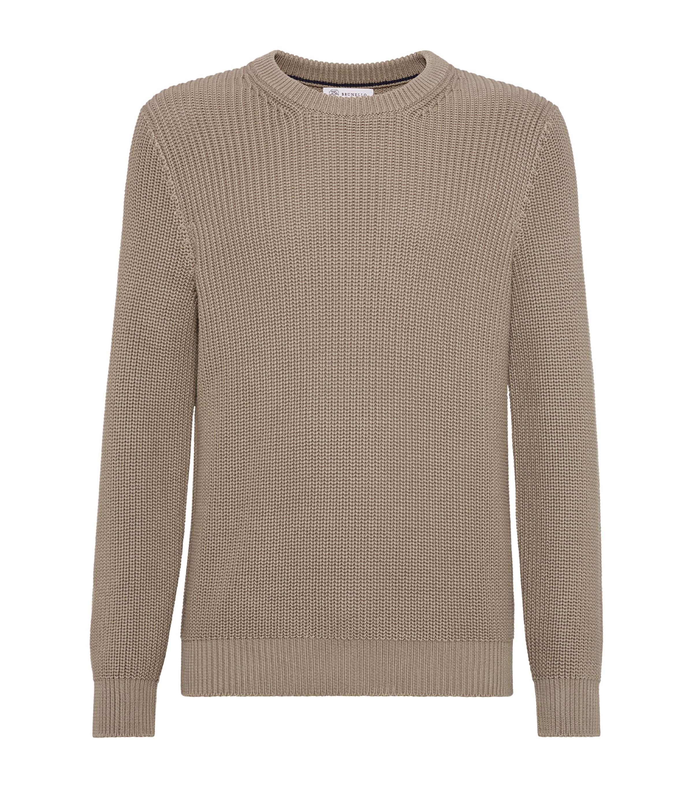 Brunello Cucinelli Ribbed Sweater Sweaters And Cardigans In Brown