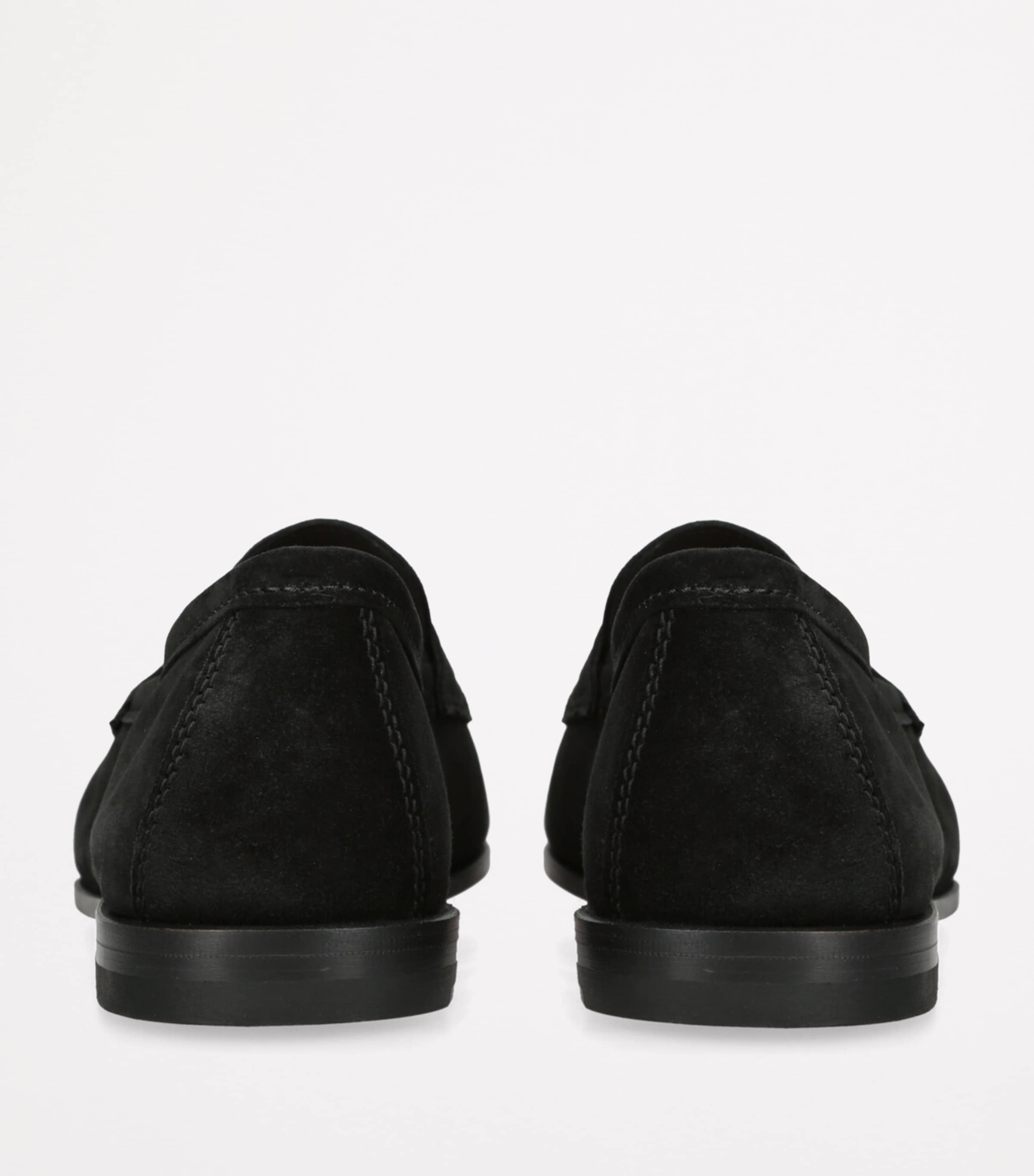 Santoni Suede Carlos Penny Loafers Black Image 2