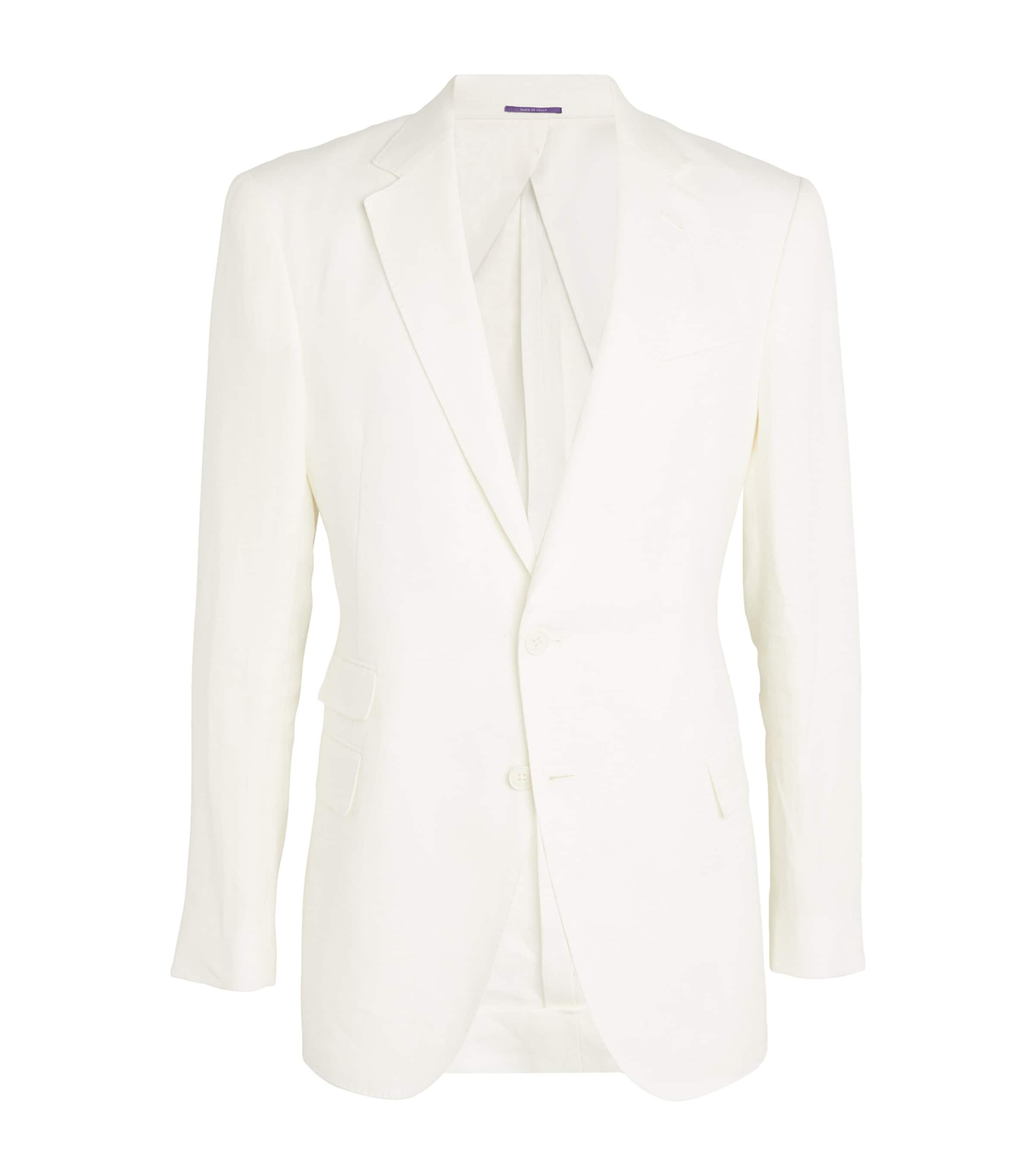 Shop Ralph Lauren Purple Label Linen Kent Blazer In White