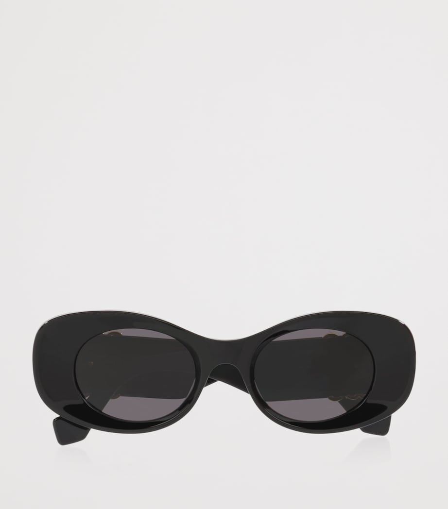 LOEWE Anagram Bevelled Oval Sunglasses Black Image 5