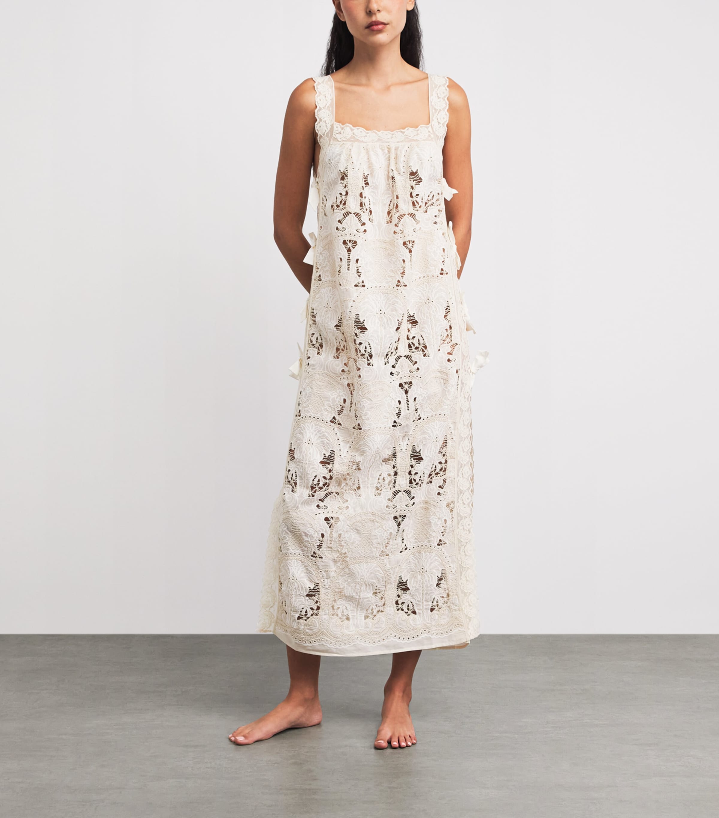 Loretta Caponi Womens Cotton Fiocchini Nightdress Isola Bella Image 2