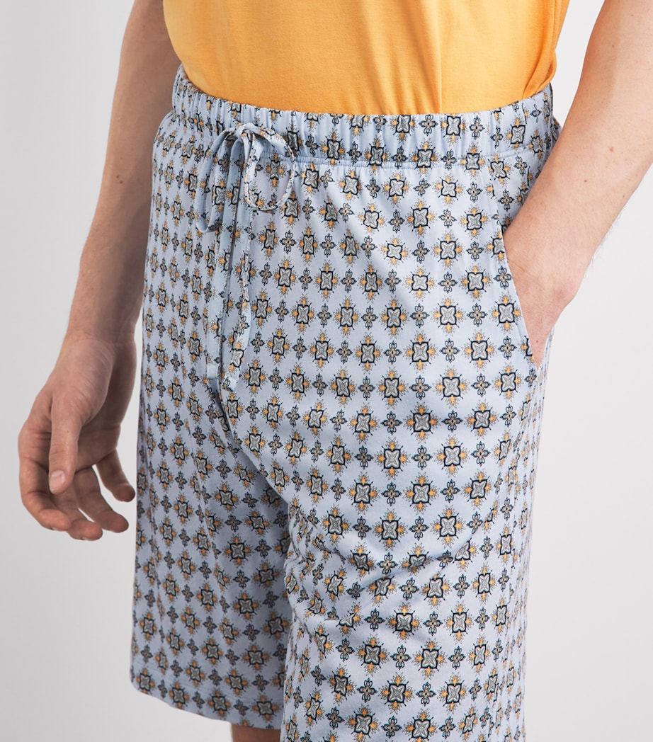 Hanro Mens Cotton Night & Day Shorts Pumpkin Ornamnt Image 3