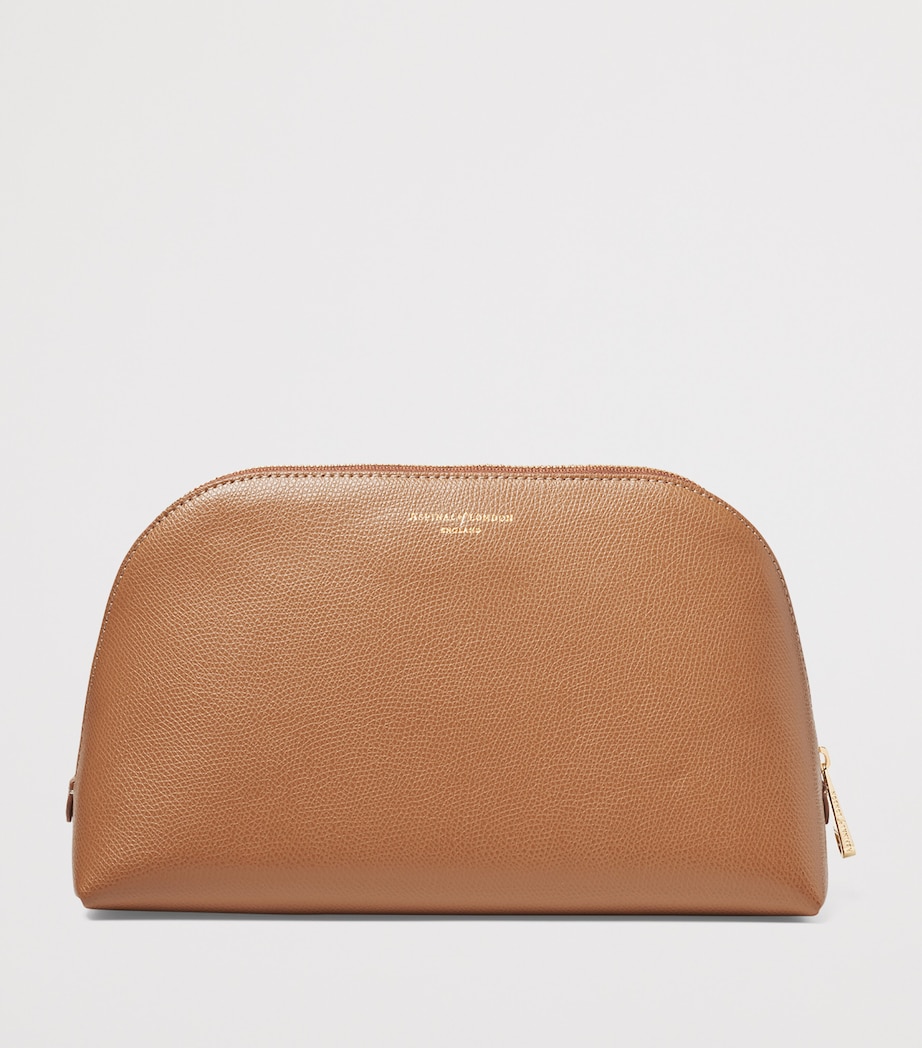 Aspinal Of London Large Grained Leather Cosmetics Case Caramel Image 2