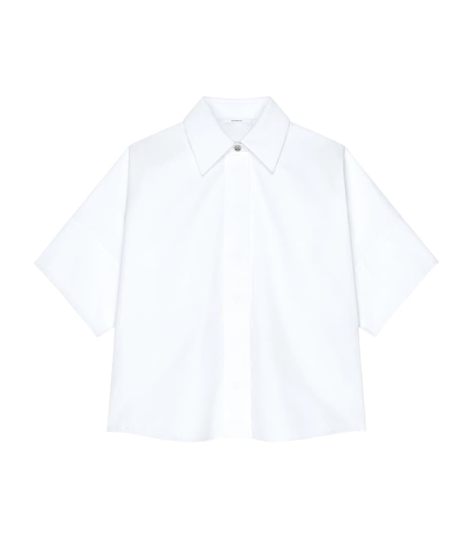 Cotton Cropped Shirt WHITE Image 1