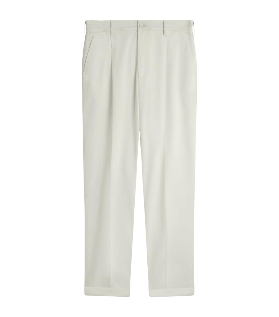 Stretch-Cotton Twill Double-Pleat Chinos 123OFF WHITE Image 1