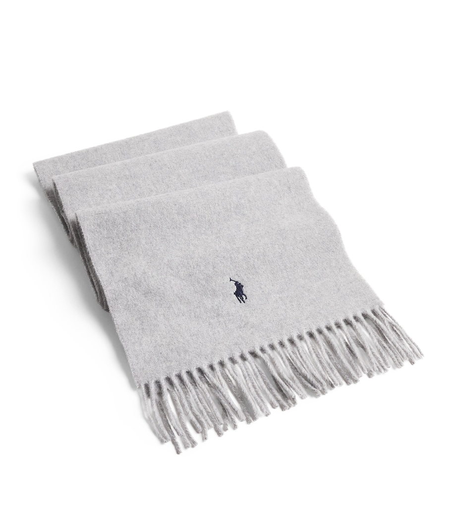Polo Ralph Lauren Wool Polo Pony Scarf Grey Image 1