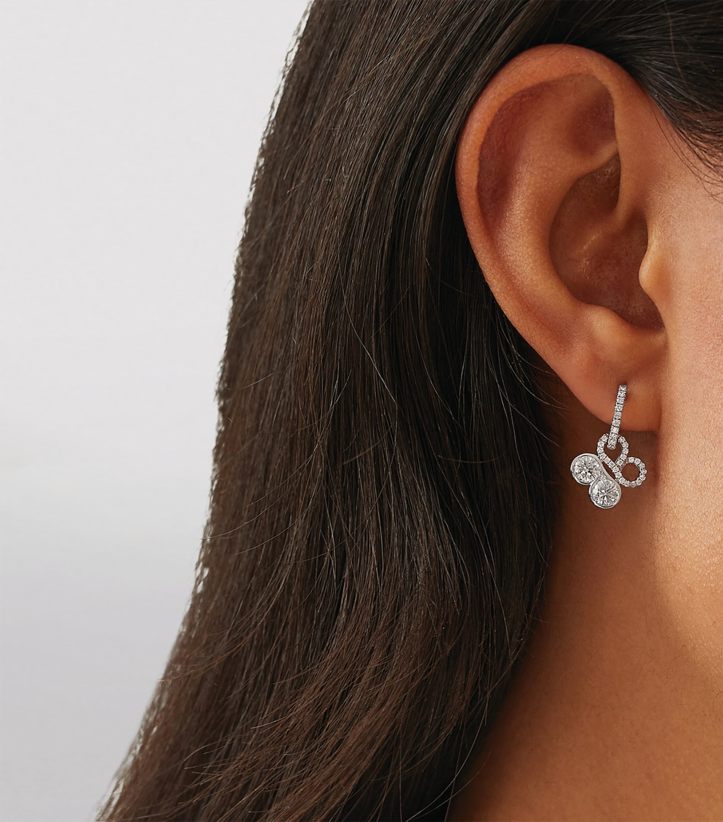 White Gold and Diamond Be Boodles Earrings SILVER Image 2