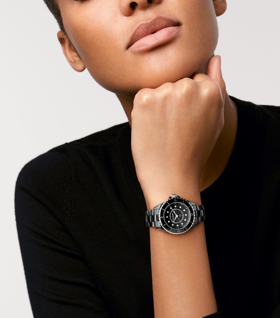 Ceramic, Steel and Diamond J12 Watch 33mm BLACK Image 2