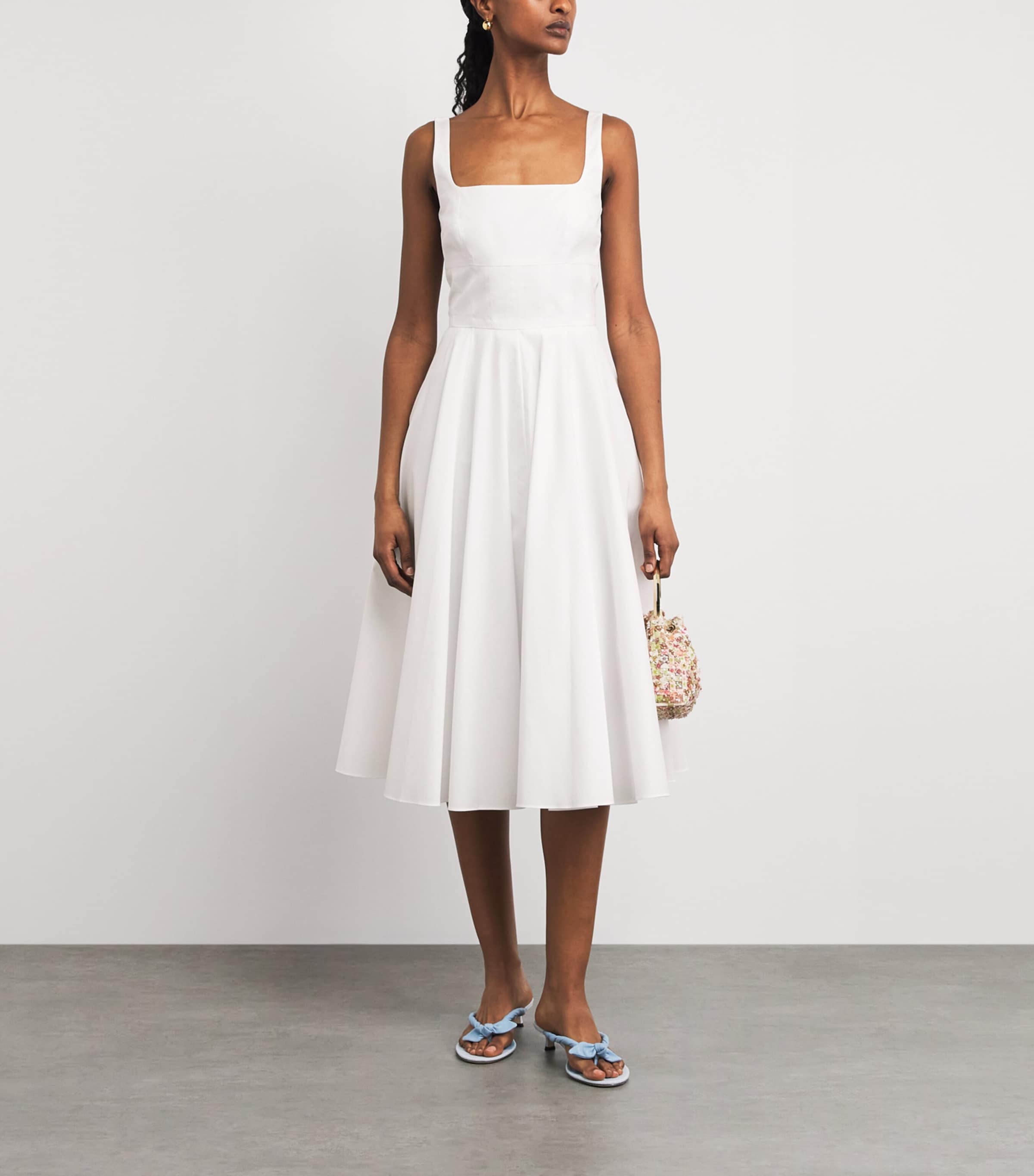 Emilia Wickstead Womens Cotton Nikush Midi Dress White Image 2