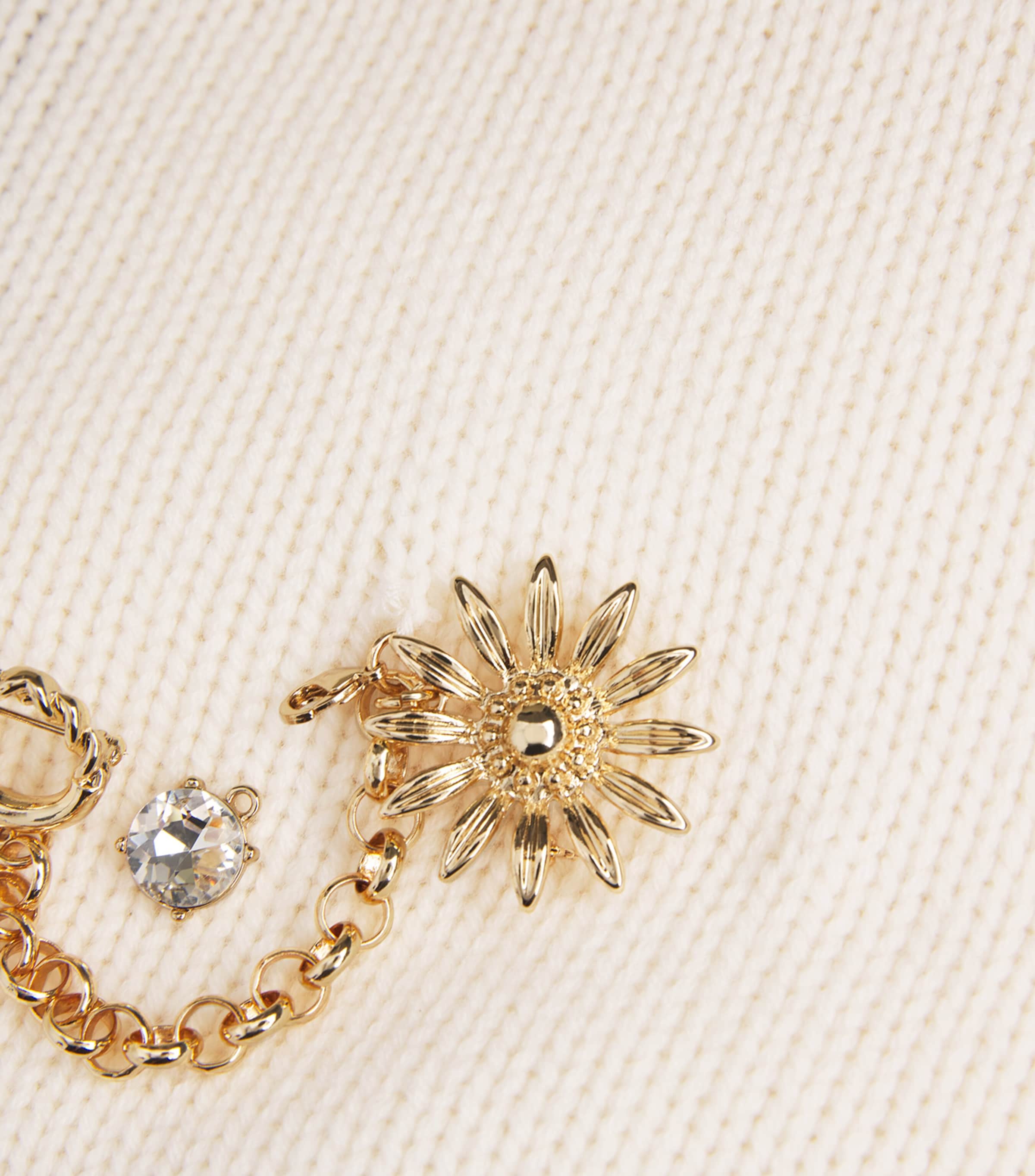 Wool-Cashmere Brooch Sweater ECRU Image 5