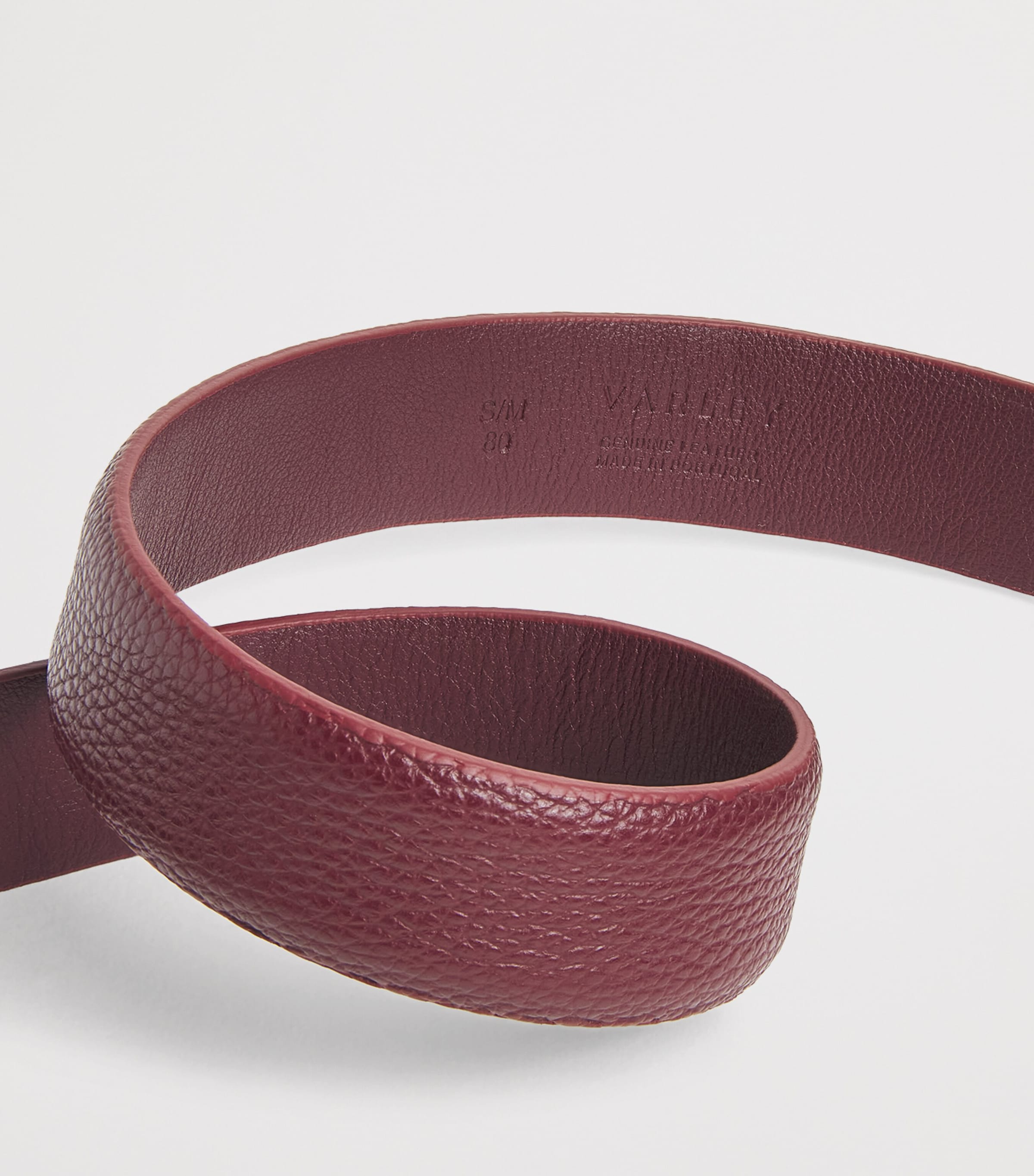 Varley Burgundy Leather Lenai Belt | Harrods US