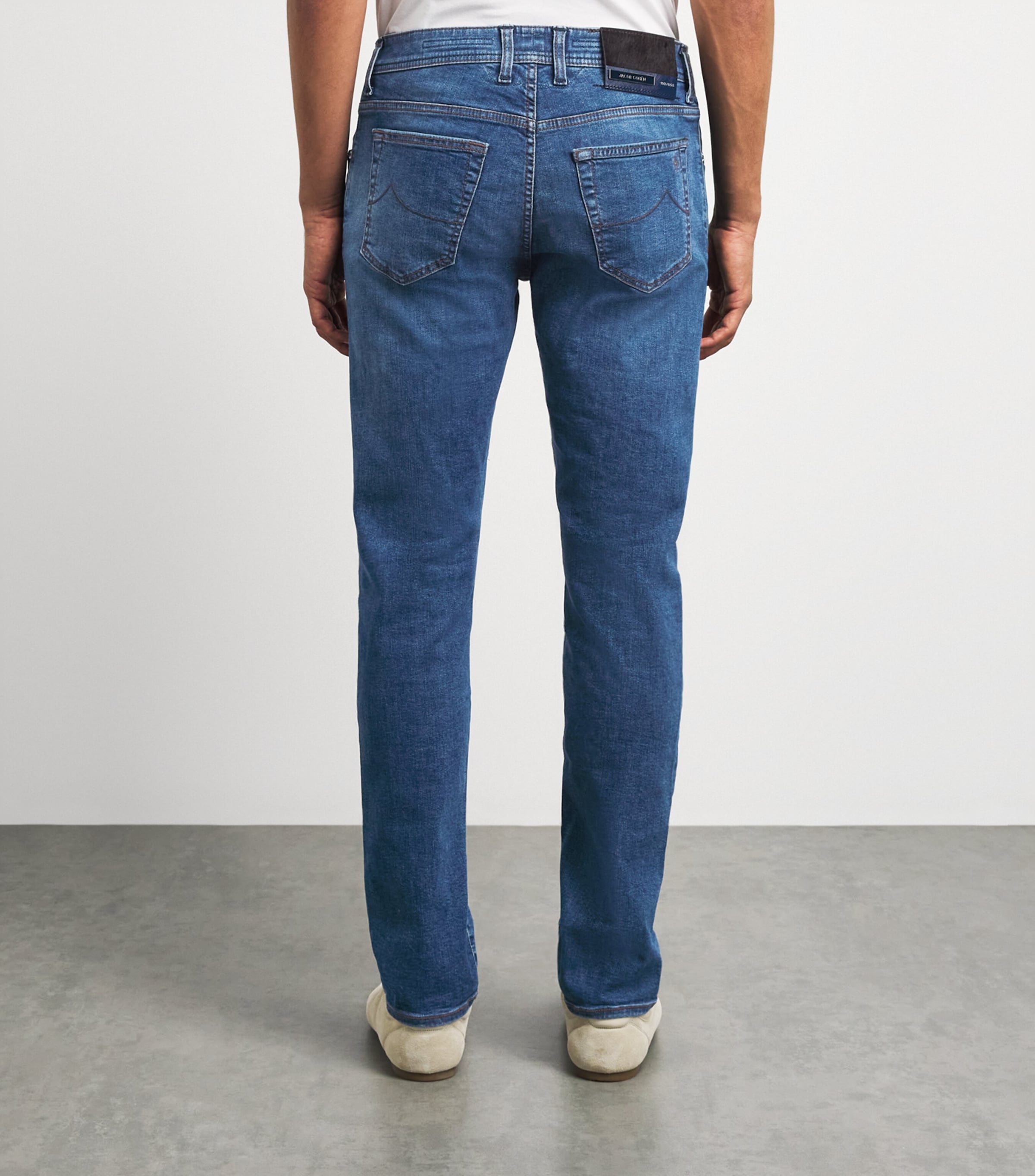 Jacob Cohën Mens Limited Edition Pony Hair-Patch Bard Tapered Jeans Medium Blue Image 5
