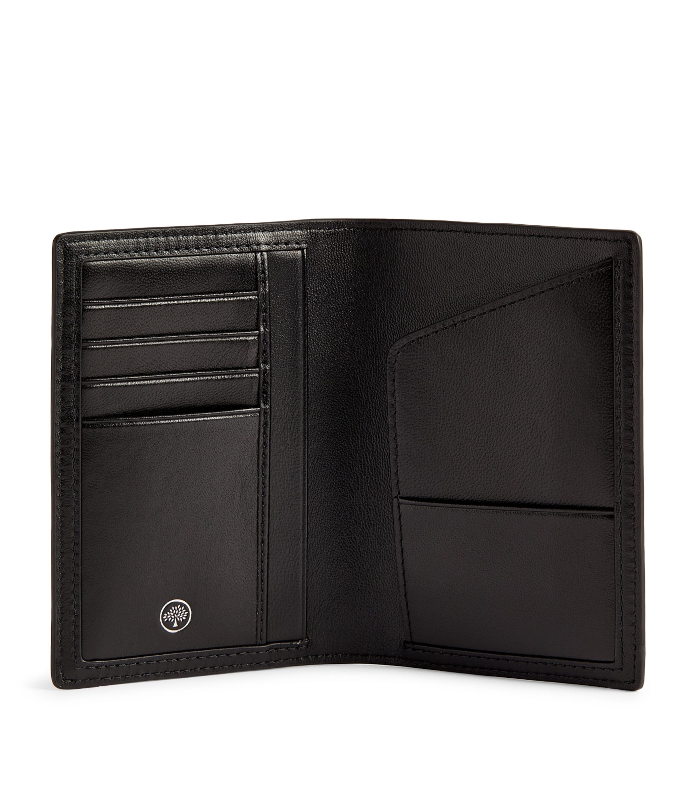 Grained Leather Passport Holder BLACK Image 5