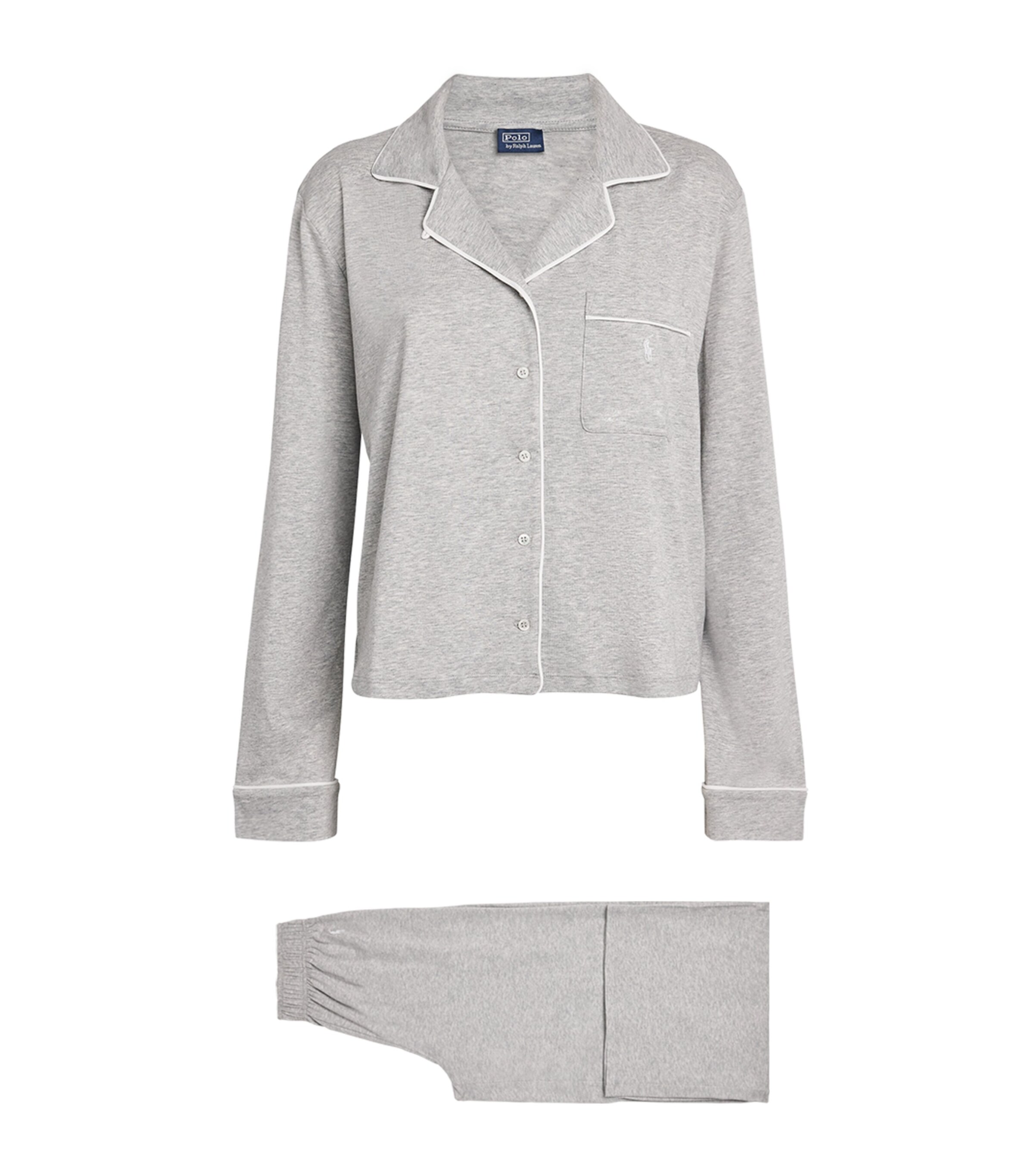 Polo Ralph Lauren Womens Jersey Pyjama Set Heather Grey Image 1