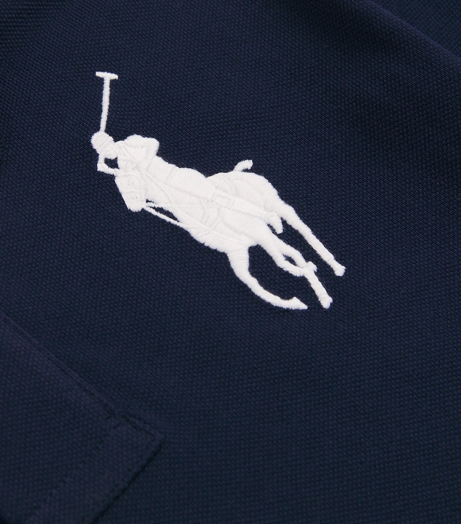 Cotton Big Polo Pony Polo Shirt (6-14 Years) NAVY Image 3