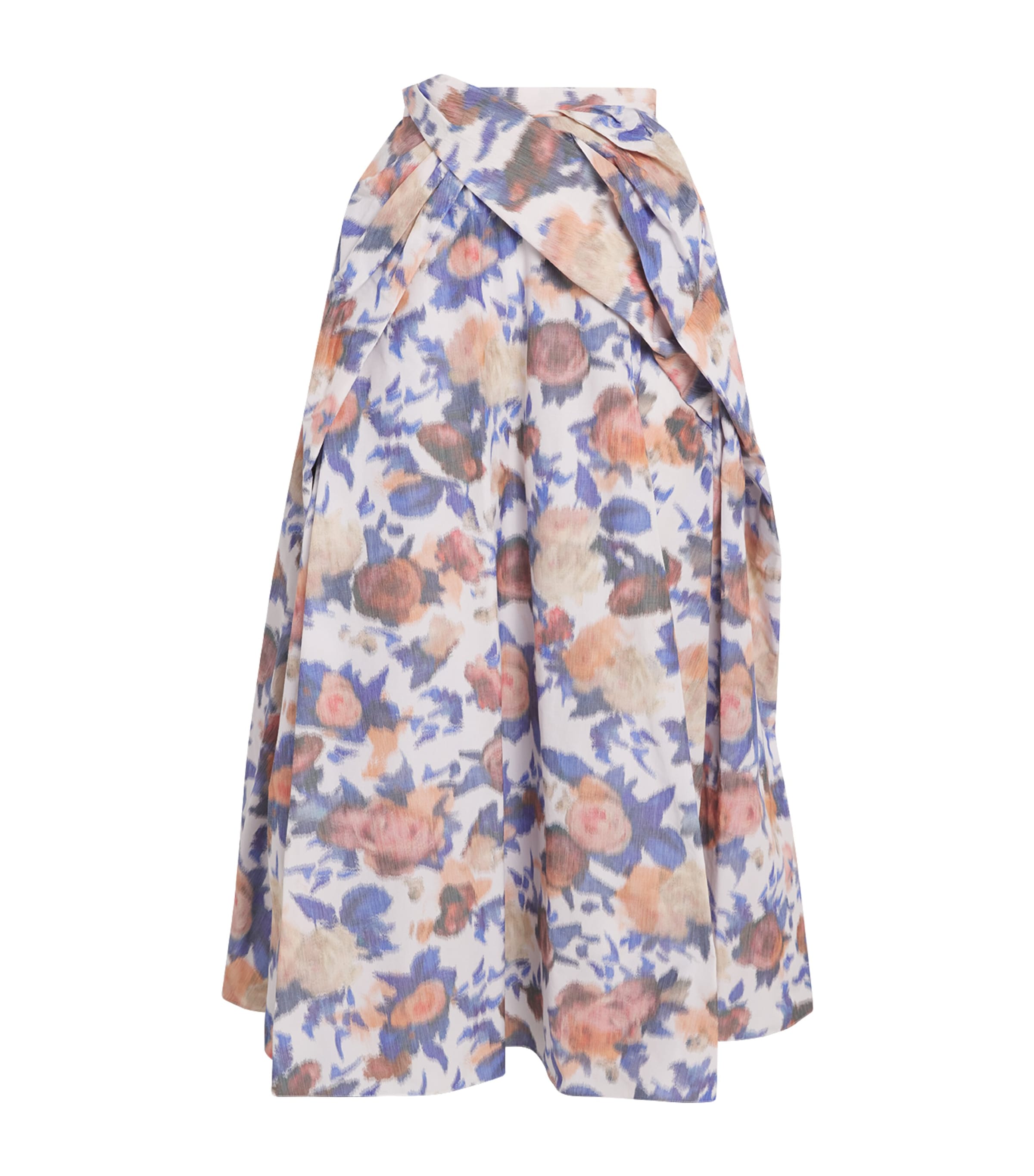 Erdem Cotton-blend Taffeta Rose Midi Skirt In Gold