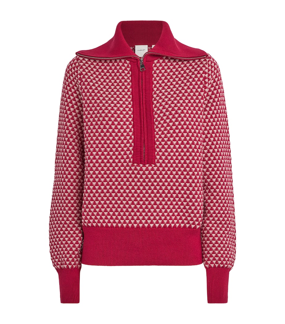 Varley Womens Cotton Lloyd Sweater Rich Raspberry Image 1