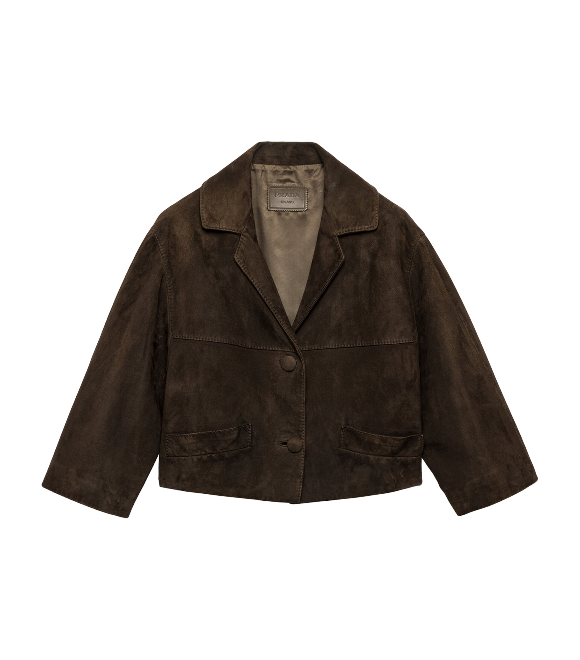 Prada Womens Lamb Suede Cropped Jacket Image 1