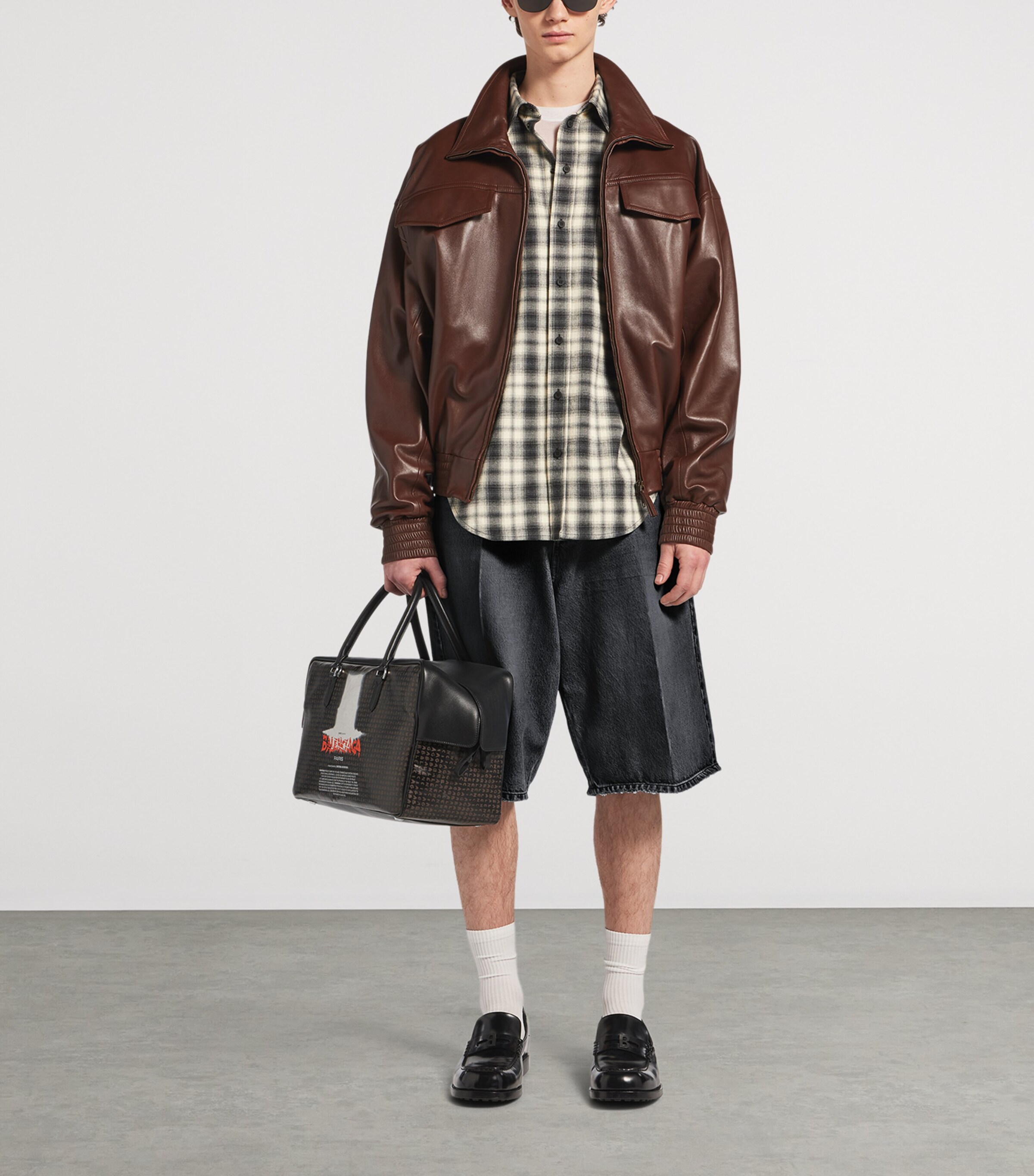 Balenciaga Mens Cotton Plaid Shirt Image 2