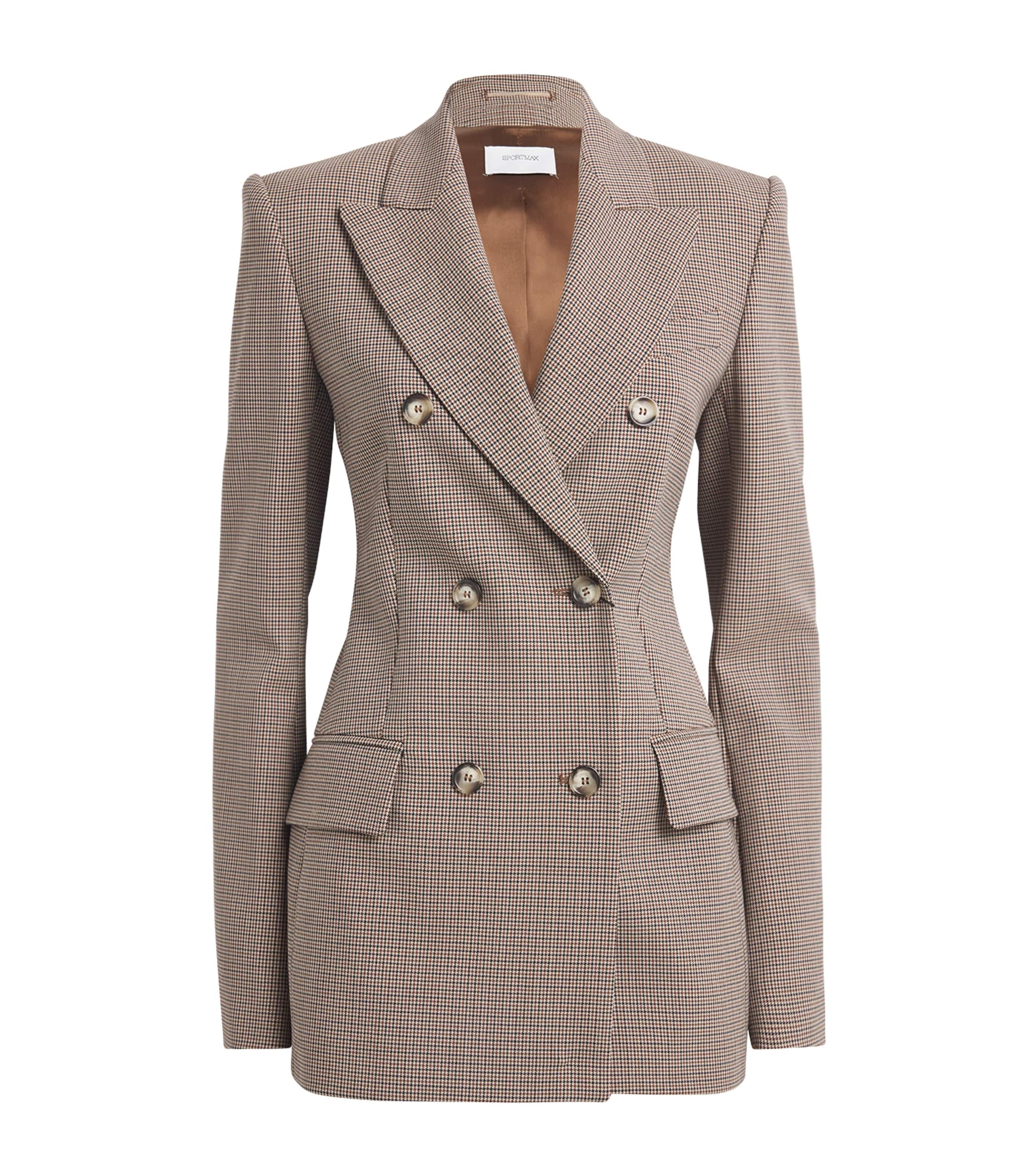 SPORTMAX STRETCH-GABARDINE DOUBLE-BREASTED BLAZER 