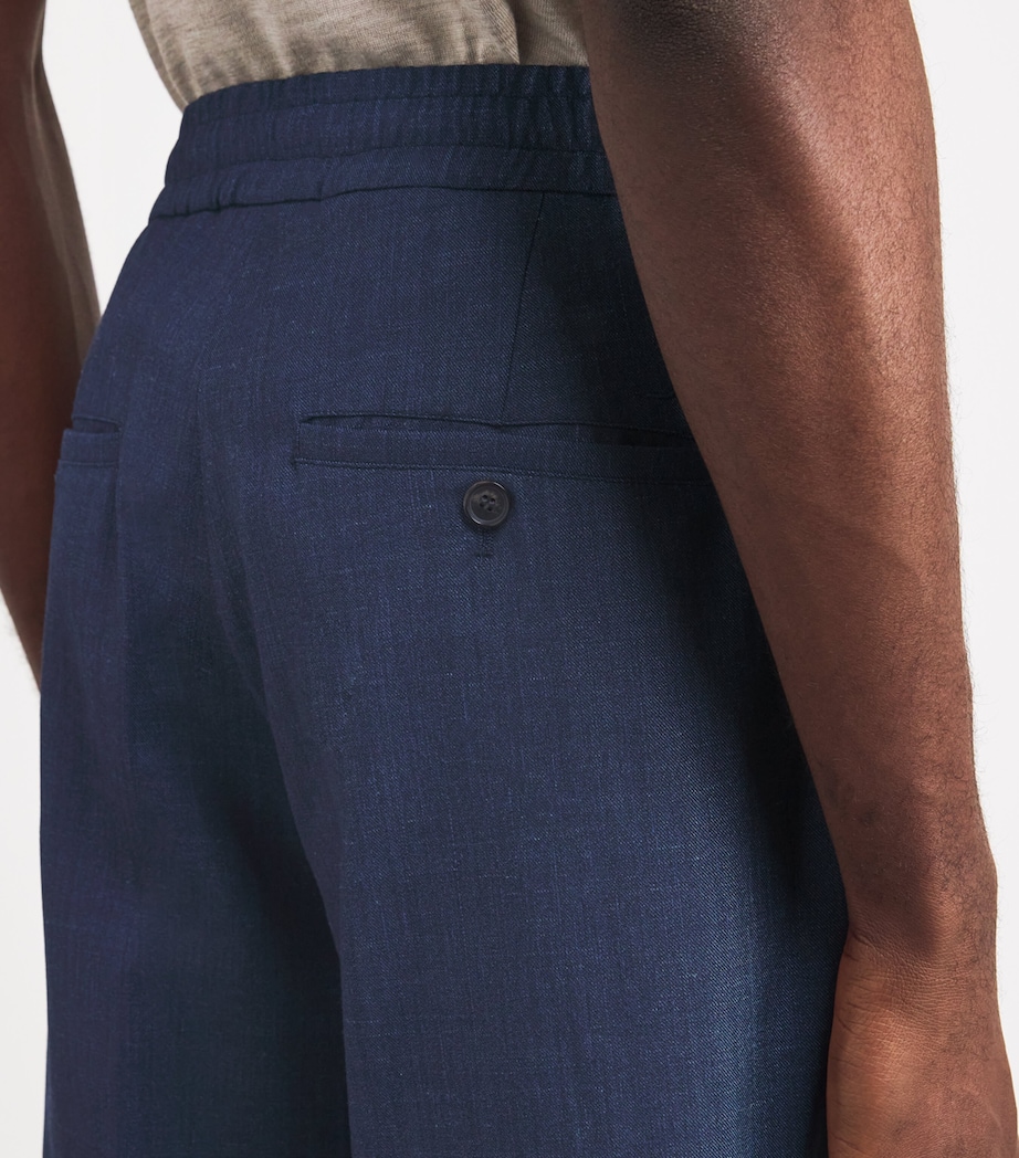 Wool Pleated Trousers 050NAVY BLUE Image 6