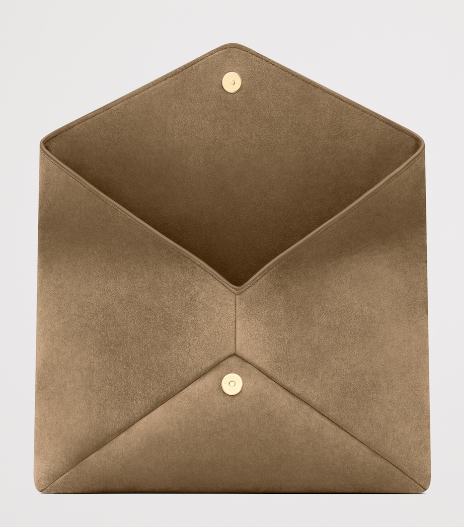 Saint Laurent Large Suede Cassandre Envelope Pouch Image 4